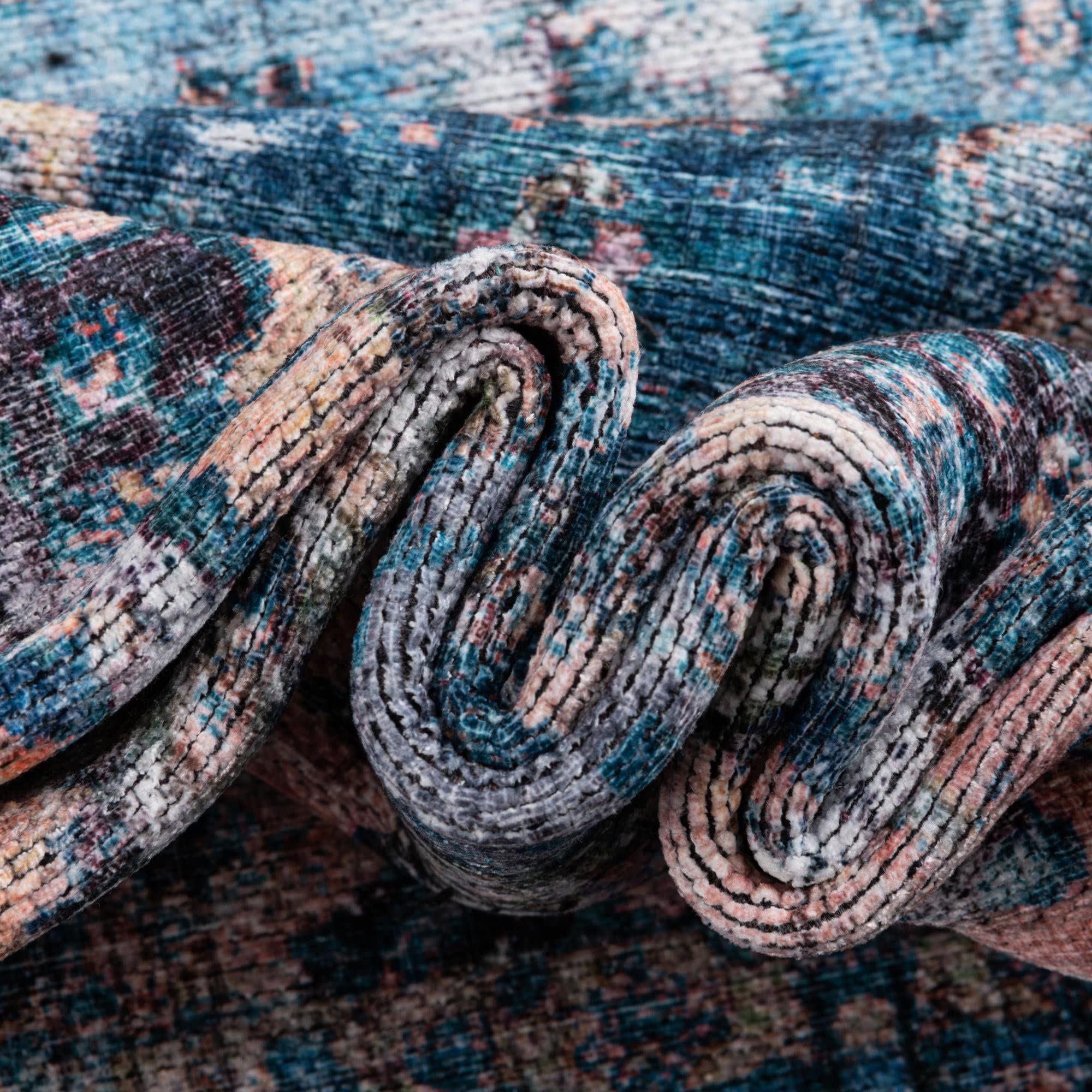 Unique Loom Mangata Collection Blue and Black Area Rug - 10'6