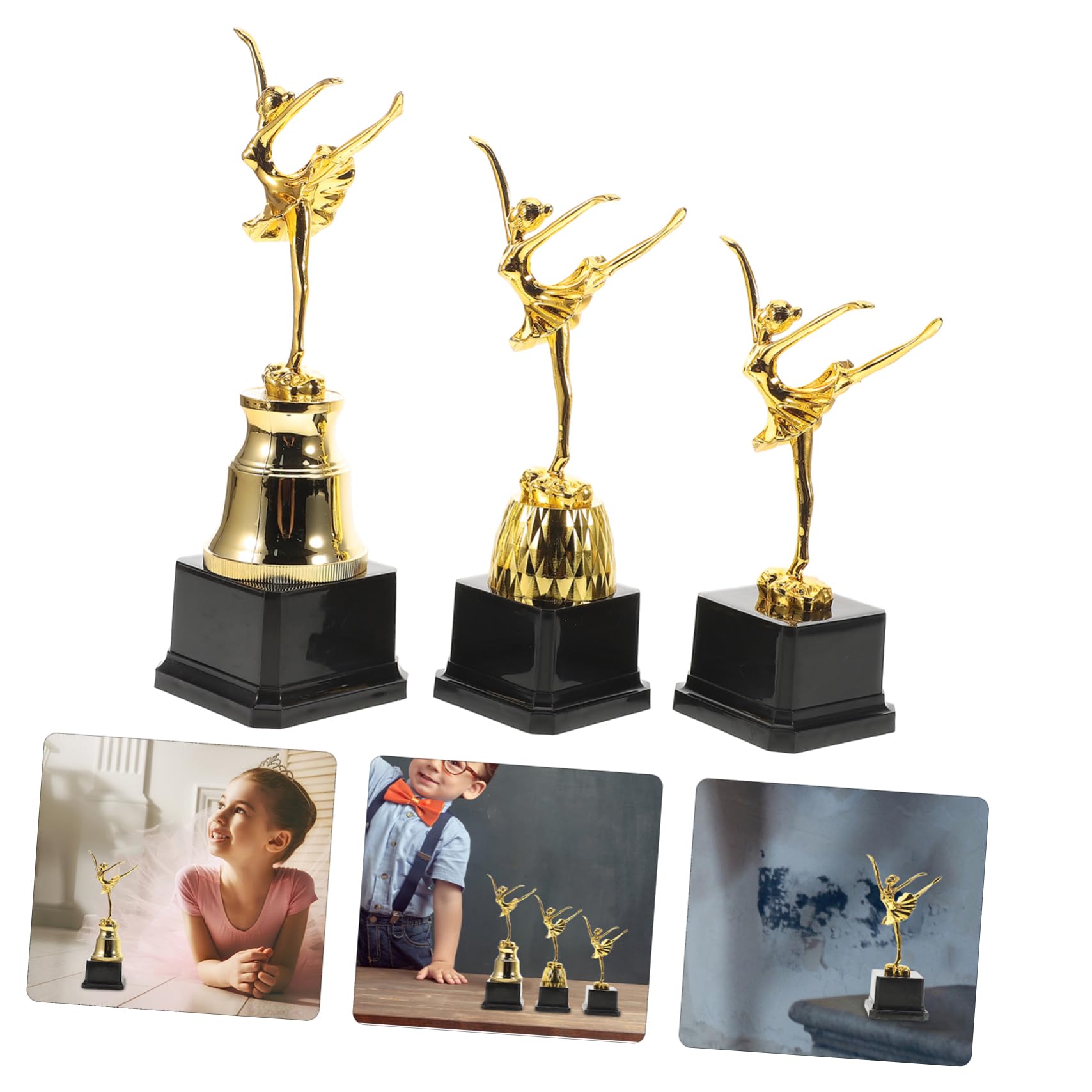 GANAZONO Dance Trophy Tournament Cup - Golden Plastic Ballet Award for Dance Competitions, Perfect for Ceremonies and Performances
