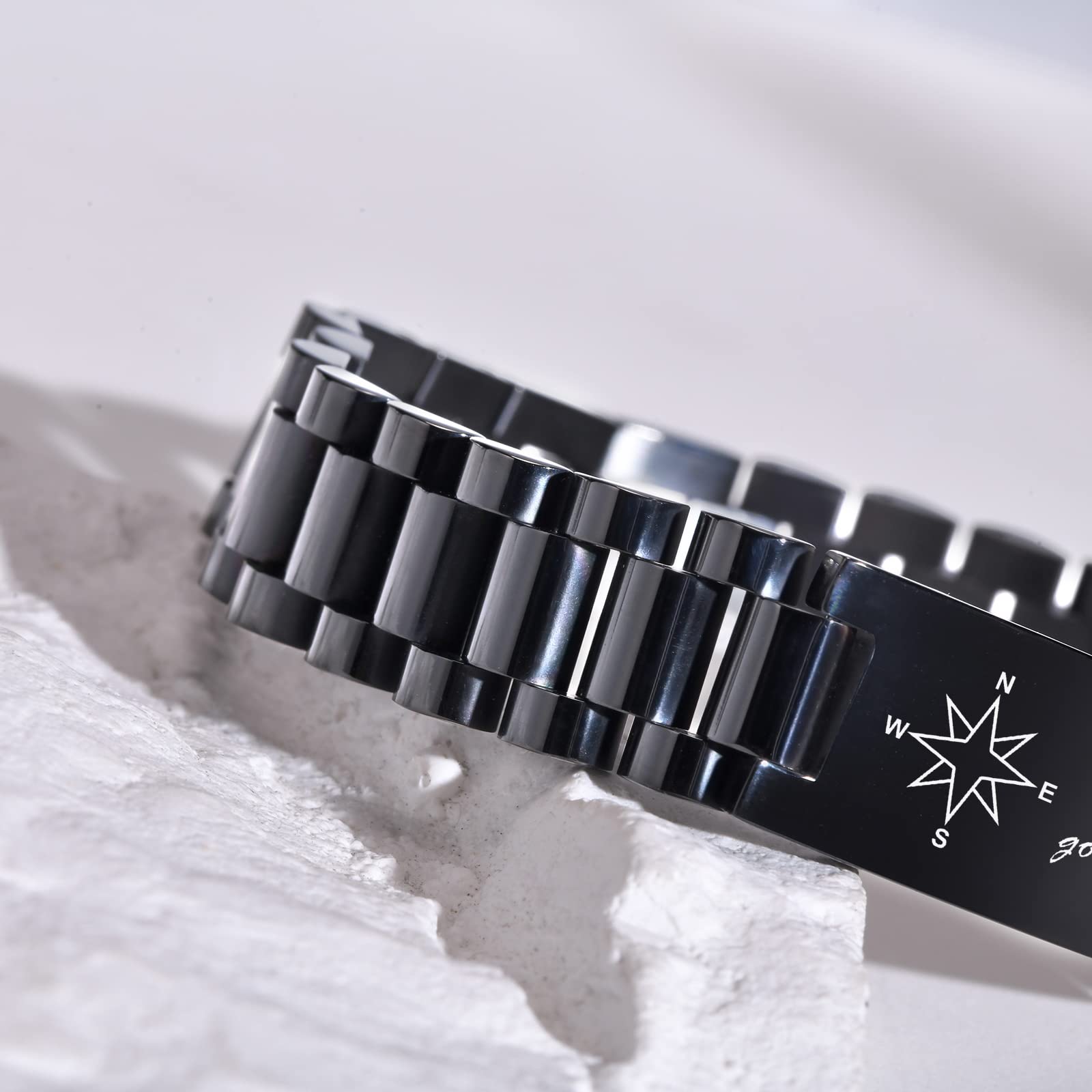 Custom Graduation Bracelet for Men - Personalized Stainless Steel Inspirational Gift for College Graduates Class of 2025 - Perfect Graduation Gift for Him - Ideal for Commencement Ceremonies, Graduation Parties & Celebrating Academic Achievements