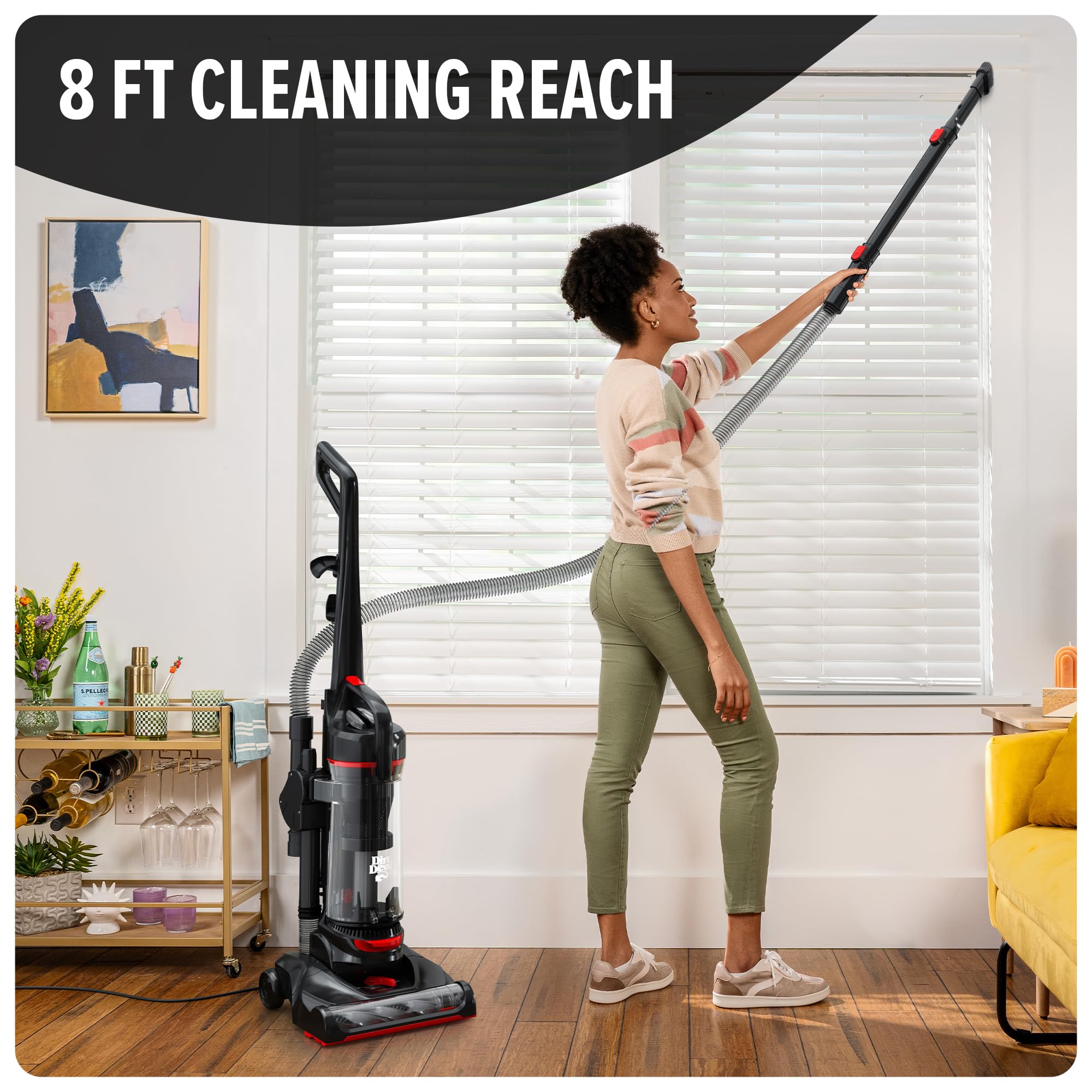 Dirt Devil Bagless Upright Vacuum for Carpets & Hard Floors - Pet Hair Tool Kit Included | Powerful Lightweight Corded Cleaner for Home & Pets