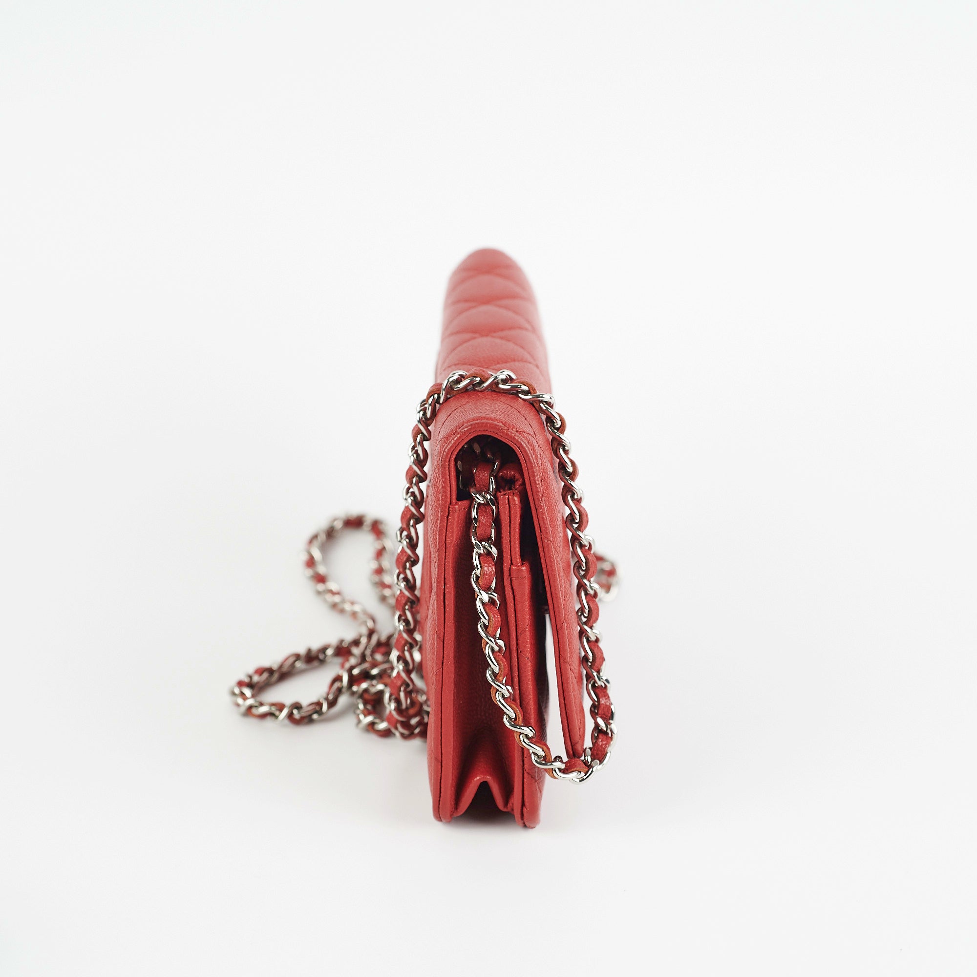 Chanel Caviar Leather Wallet on Chain WOC Crossbody Bag in Red | Luxury Designer Handbag for Women | Perfect for Parties, Date Nights & Everyday Use