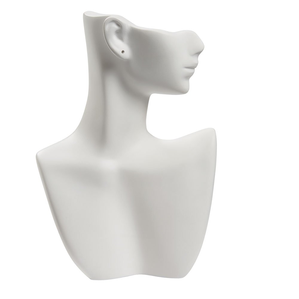 SSWBasics Small Side Profile White Earring and Necklace Display Stand - Set of 3 for Jewelry Store, Boutique & Home Decor Organization
