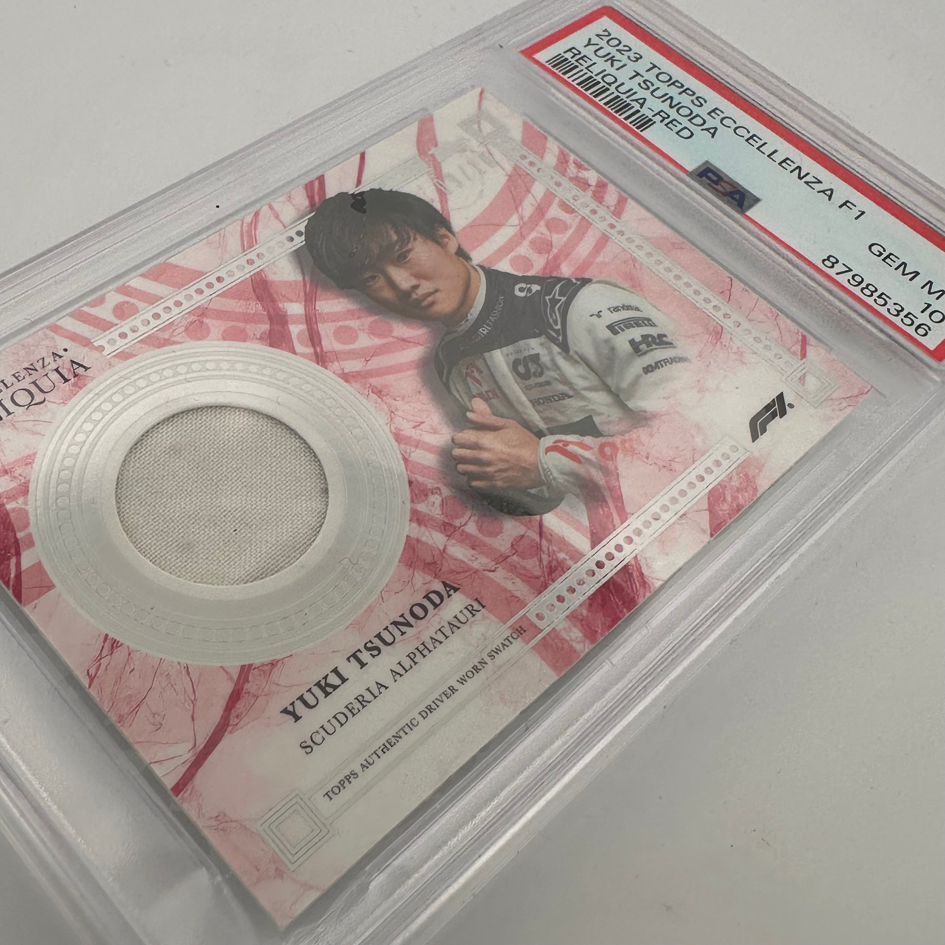 1/1 Gold + Complete Rainbow Yuki Tsunoda 2023 Eccellenza Reliquia (PSA9/10) - Rare Collectible Trading Card for Sports Memorabilia & F1 Racing Fans