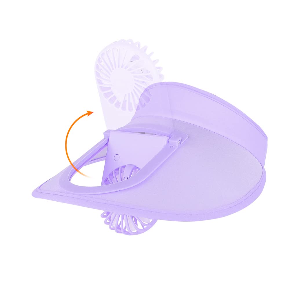 USB Rechargeable Sun Visor Hat with Cooling Fan - UPF50+ Wide Brim Sun Protection Hat for Women & Men - Perfect for Beach, Golf, Hiking and Outdoor Activities