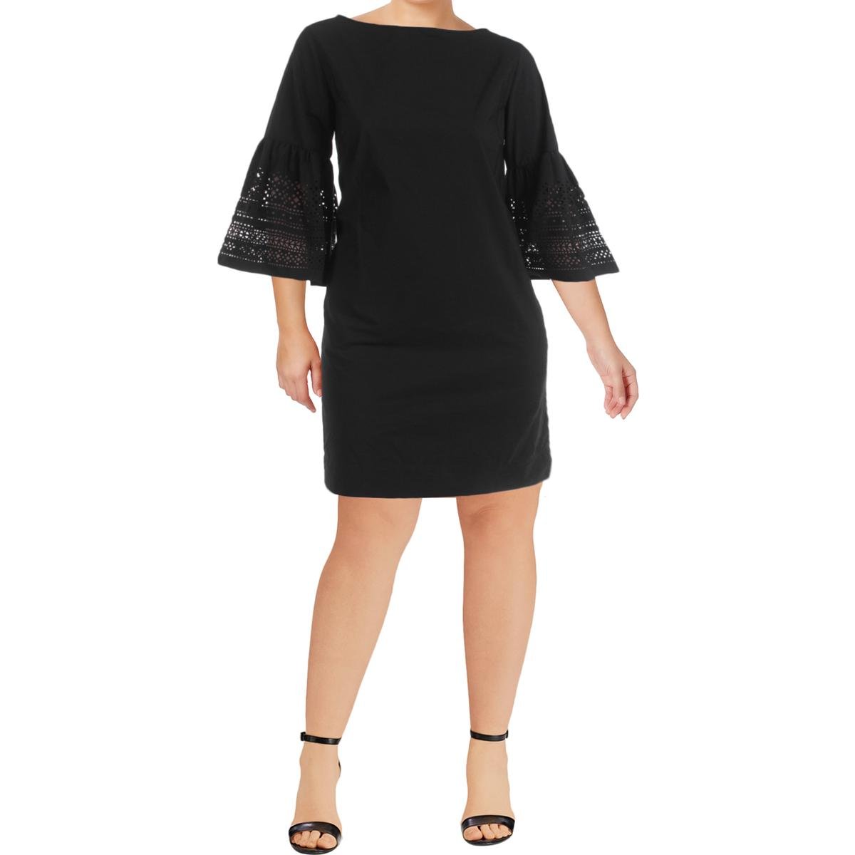 LAUREN RALPH LAUREN Women's Kadijah Laser Cut Bell Sleeves Cocktail Dress - Elegant Party & Evening Wear for Special Occasions