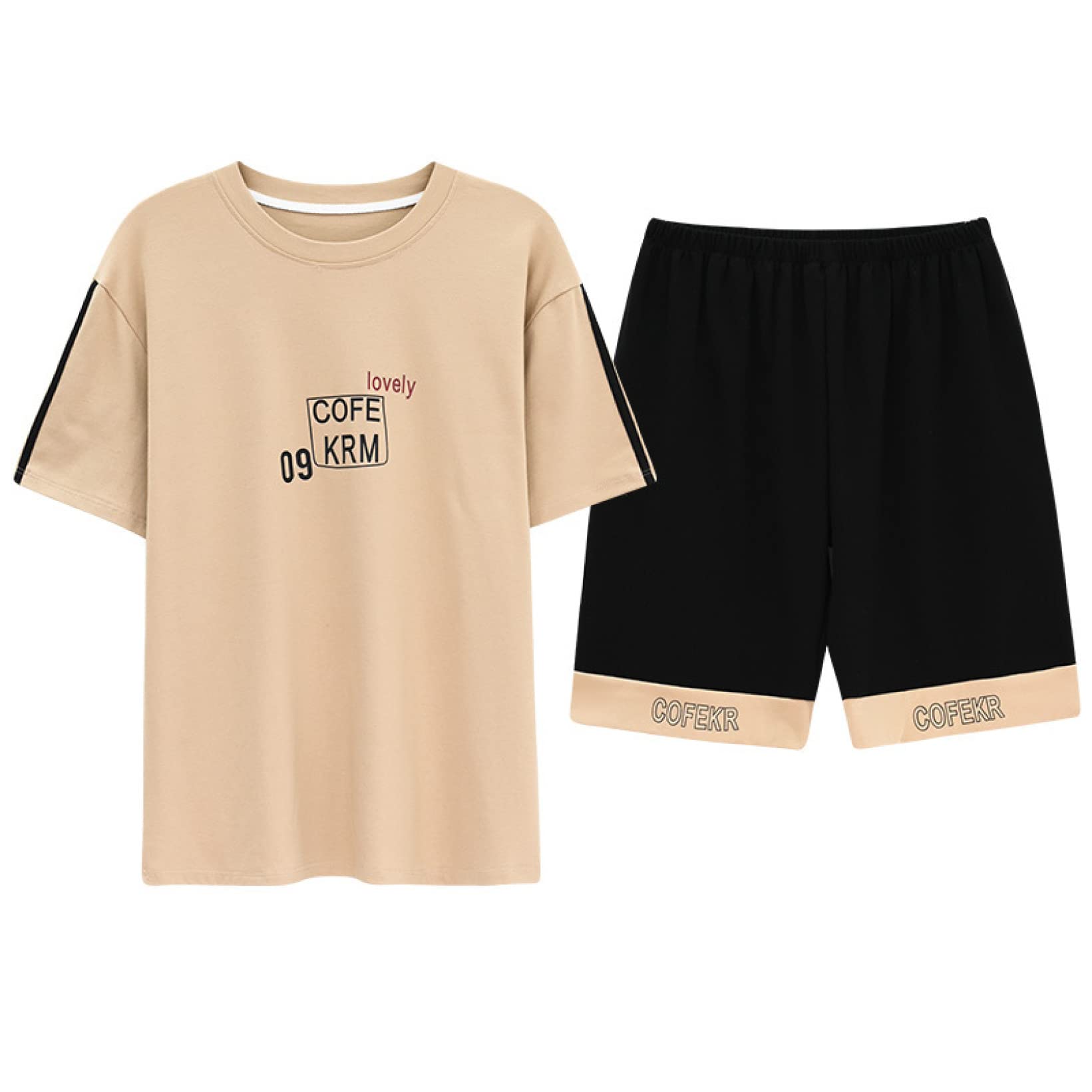 Men's Cotton Pajama Set - Short Sleeve & Shorts for Summer Sleepwear & Lounge Wear