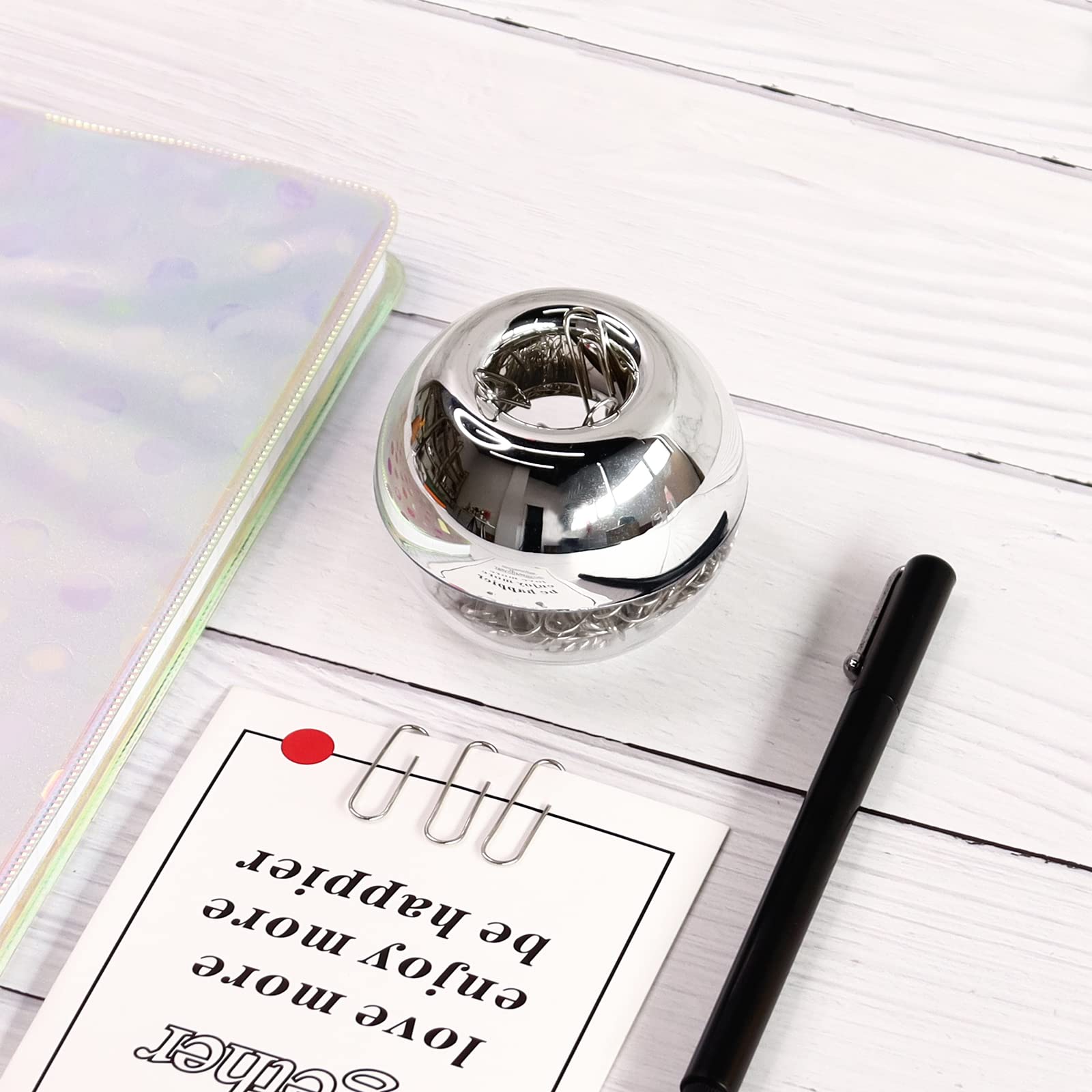 Buqoo Magnetic Paper Clips Holder - 1 Inch Silver Office Desk Organizer for Home, School & Office Supplies | Perfect for Document Organization, Bulletin Boards & Workspace Accessories