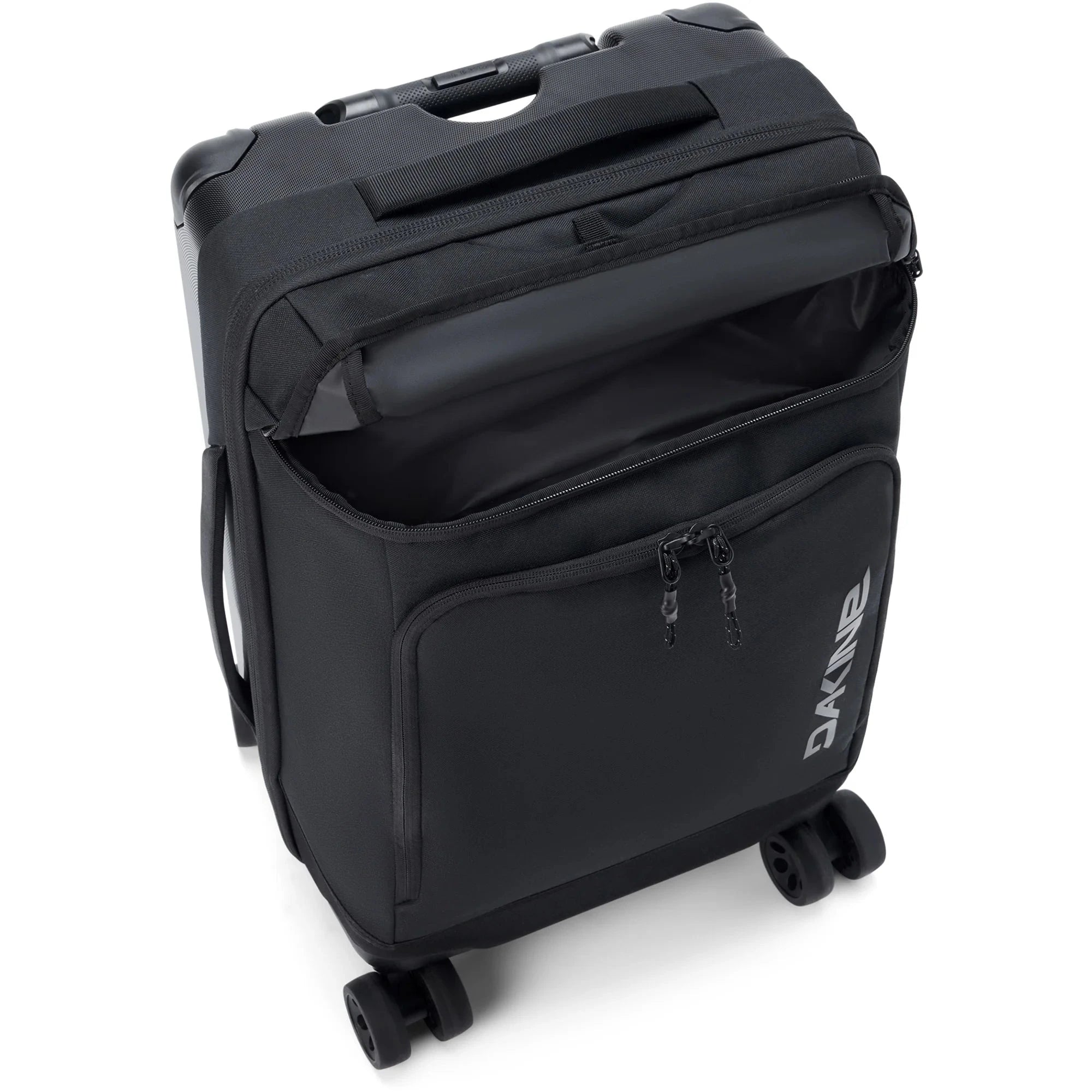 Dakine Split 4 Wheel Carry On Luggage 48L Black - Lightweight Spinner Suitcase for Air Travel, Business Trips & Weekend Getaways
