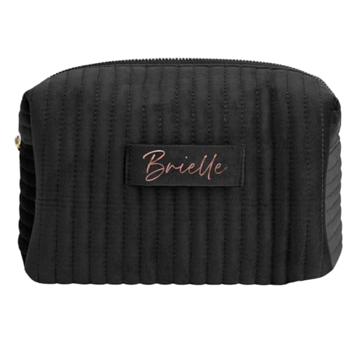 Personalized Velvet Makeup Bag with Zipper - Quilted Cosmetic Organizer for Women, Travel Toiletry Pouch, Aesthetic Storage Pouch for Purse & Handbag - Perfect for Travel, Daily Use & Gift Giving