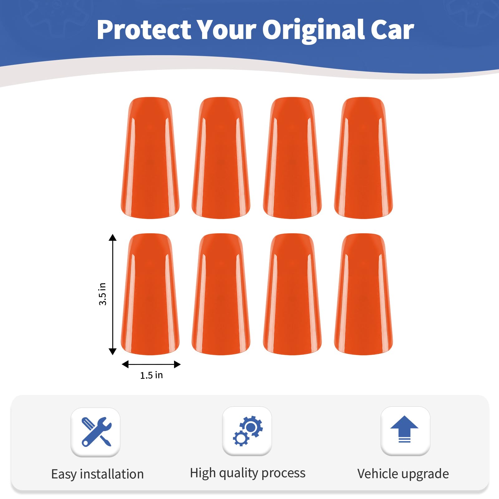 RT-TCZ Orange A/B Pillar Grab Handle Covers for Jeep Wrangler JL/JLU & Gladiator JT (2018-2023) - Interior Accessories for Off-Road & Daily Driving