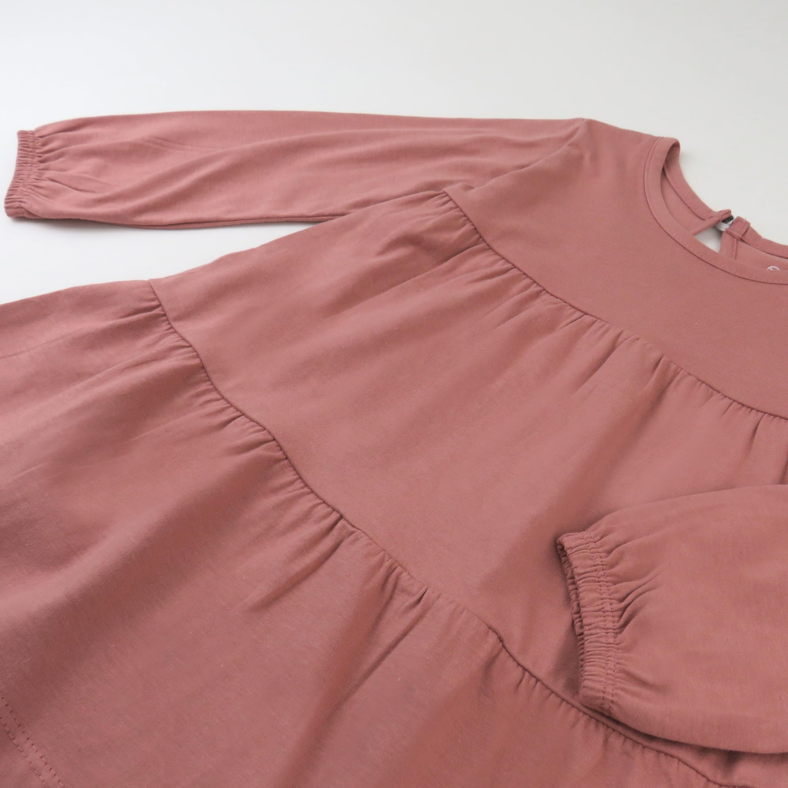 Honest Baby Girls Long Sleeve Tiered Dress - Ash Rose - Size 6 Years | Casual Wear, Party Outfit & Special Occasion Dresses for Toddlers