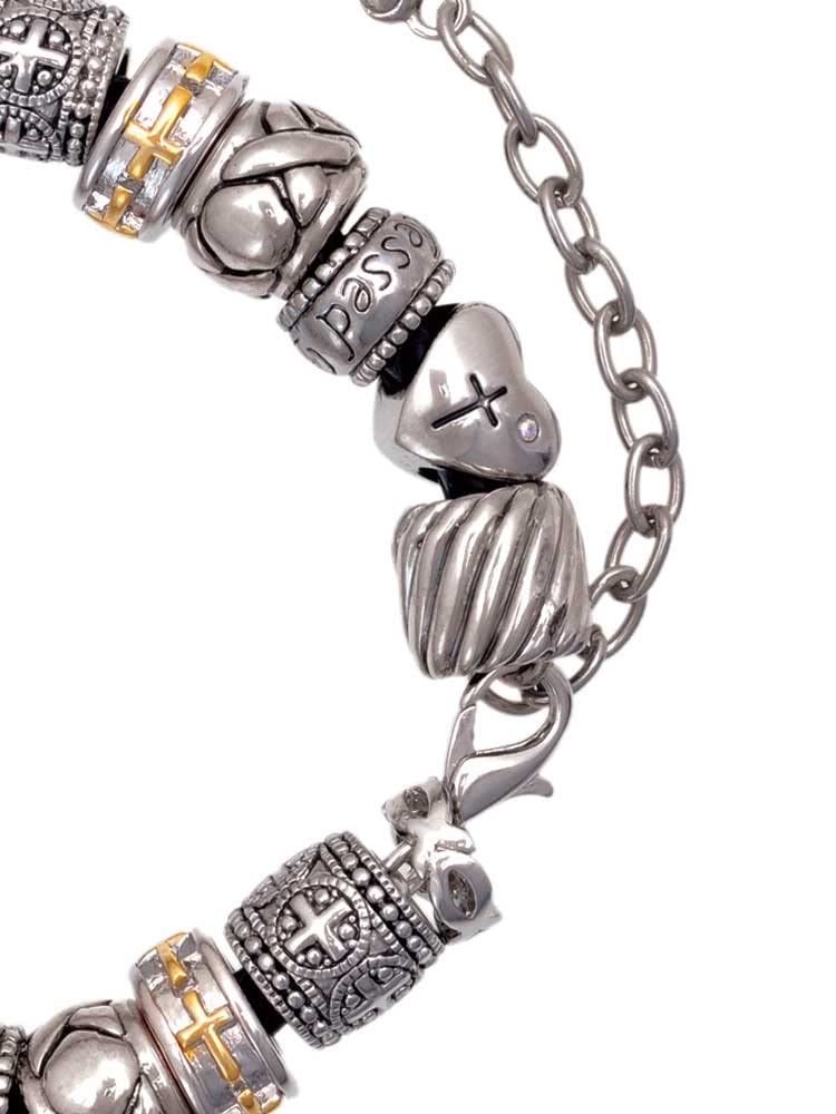 Delight Jewelry Christian Bead Bracelet - Silver Tone Red Ladybug Charm in Shadow Box Design (7