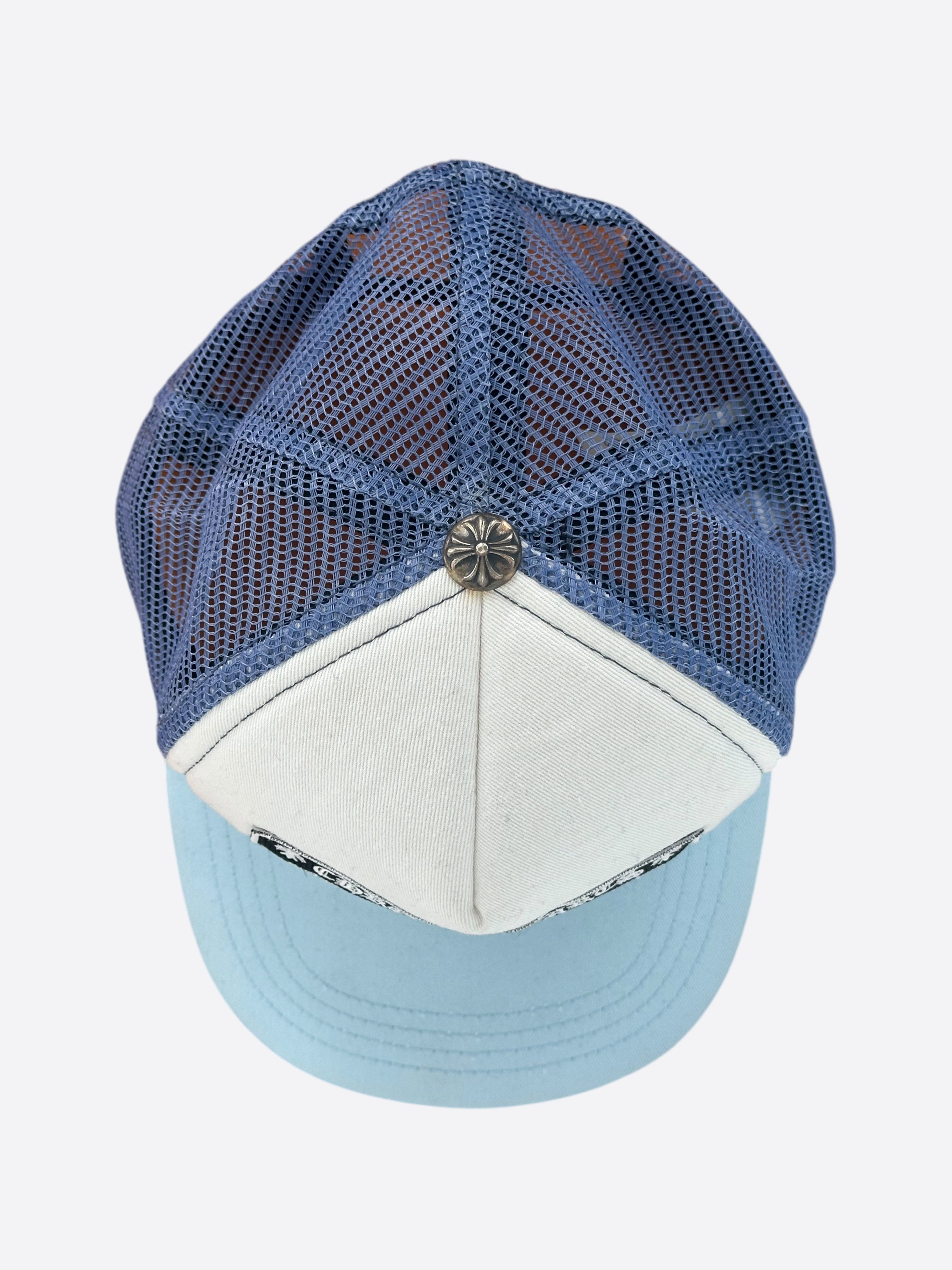 Chrome Hearts Blue & White Miami Exclusive Trucker Hat - Stylish Unisex Baseball Cap for Men & Women - Perfect for Beach, Music Festivals & Streetwear Fashion
