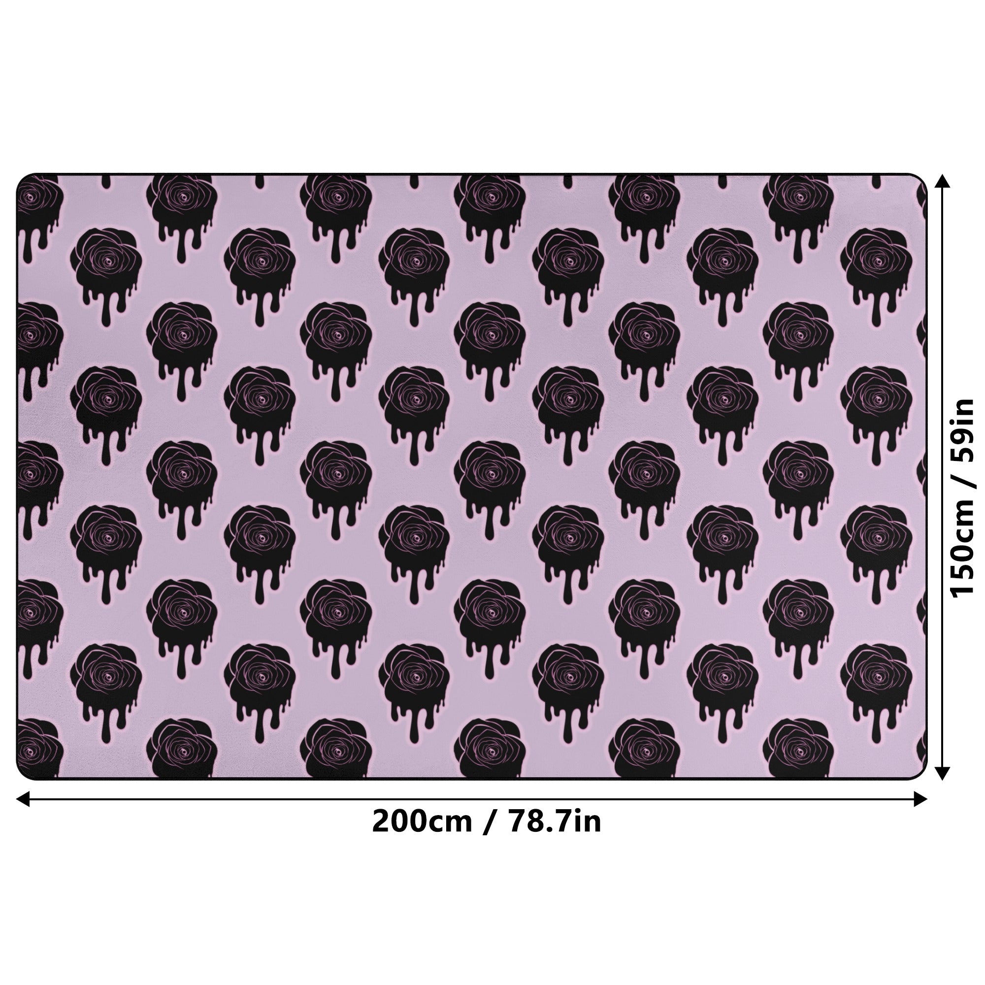 Stylish Black Rose Area Rug for Living Room - Soft & Durable Home Decor - Perfect for Modern, Boho & Farmhouse Interior Design