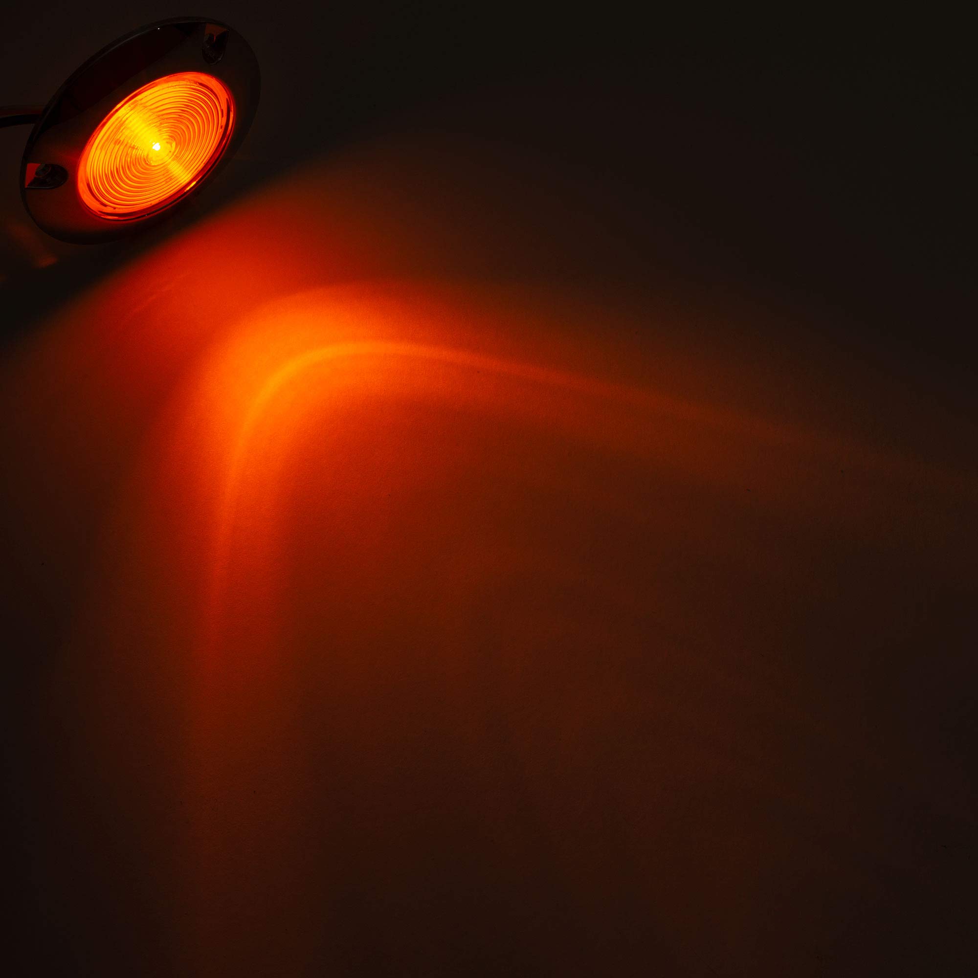 2 Pack LONG HAUL Amber 2 Inch Round Surface Mount LED Clearance Marker Lights with Black Bezel - Perfect for Trucks, Trailers & Off-Road Vehicles