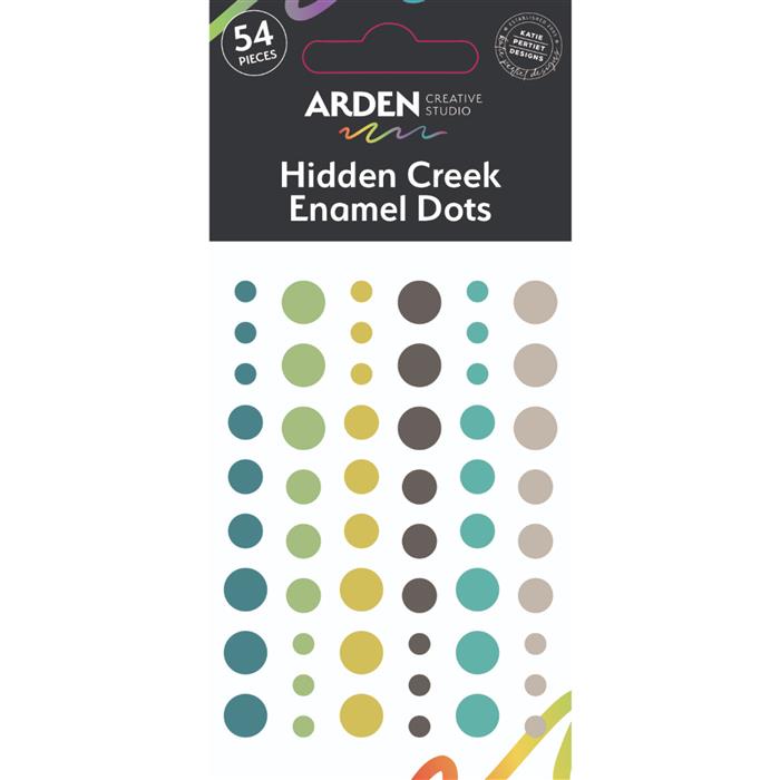 Arden Creative Studio Hidden Creek Enamel Dots - Colorful Decorative Embellishments for Scrapbooking, Card Making & DIY Crafts