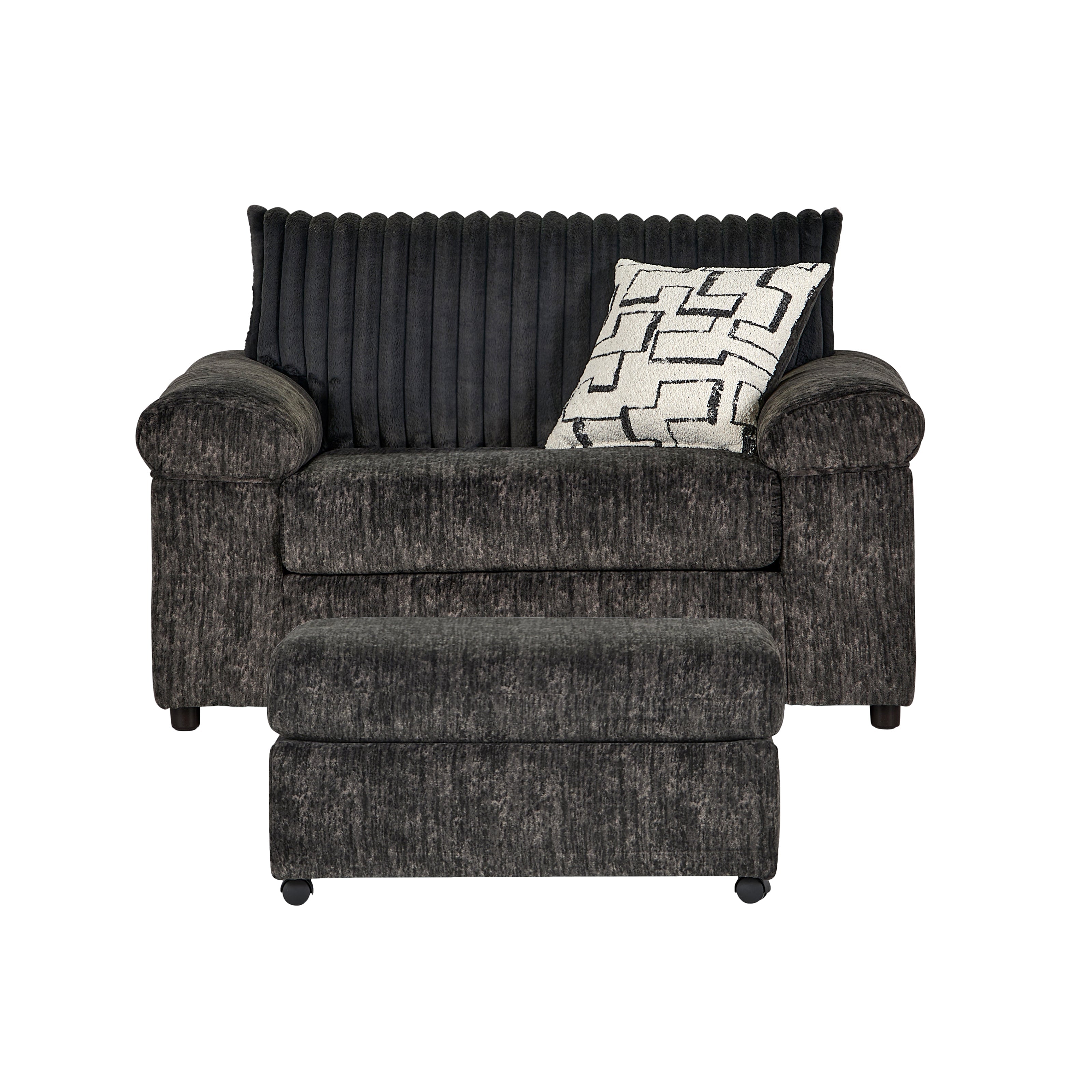 Roundhill Furniture Nason Wide Wale Corduroy Cuddle Chair and Ottoman Set - Plush Comfort for Living Room, Bedroom & Reading Nook