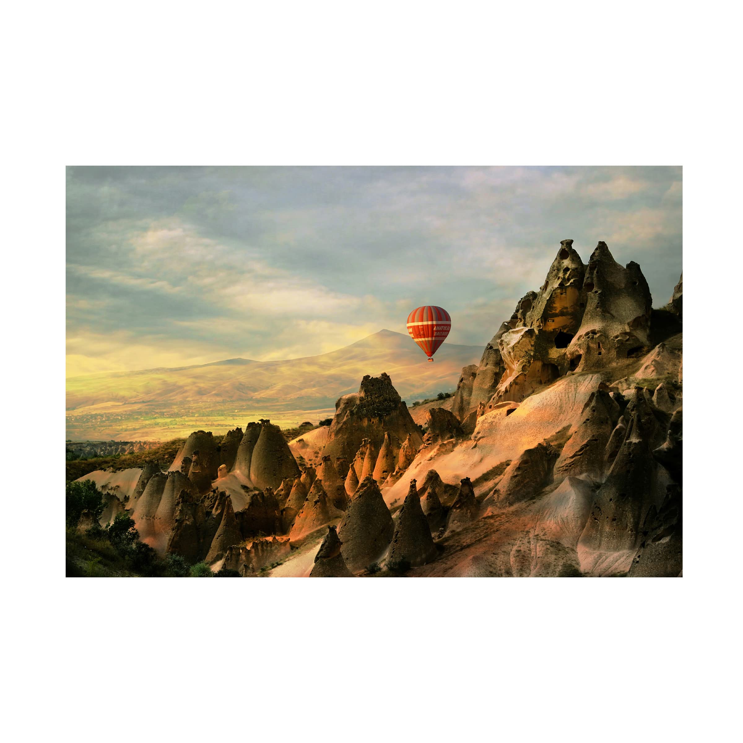 Trademark Fine Art 'Cappadocia' Canvas Wall Art by Emine Basa - Stunning Landscape Painting for Living Room, Bedroom & Office Decor