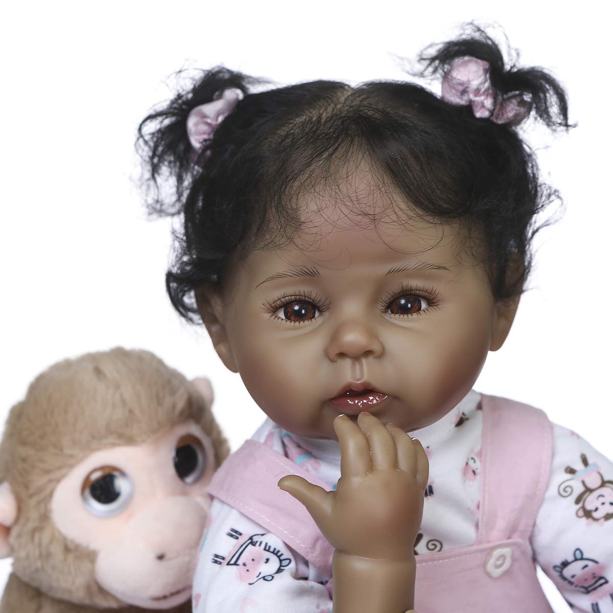 22 Inch Realistic African American Reborn Baby Dolls - Weighted Silicone Twins Set (Boy & Girl) for Kids | Lifelike Newborn Black Baby Dolls for Play, Collecting & Gift Giving