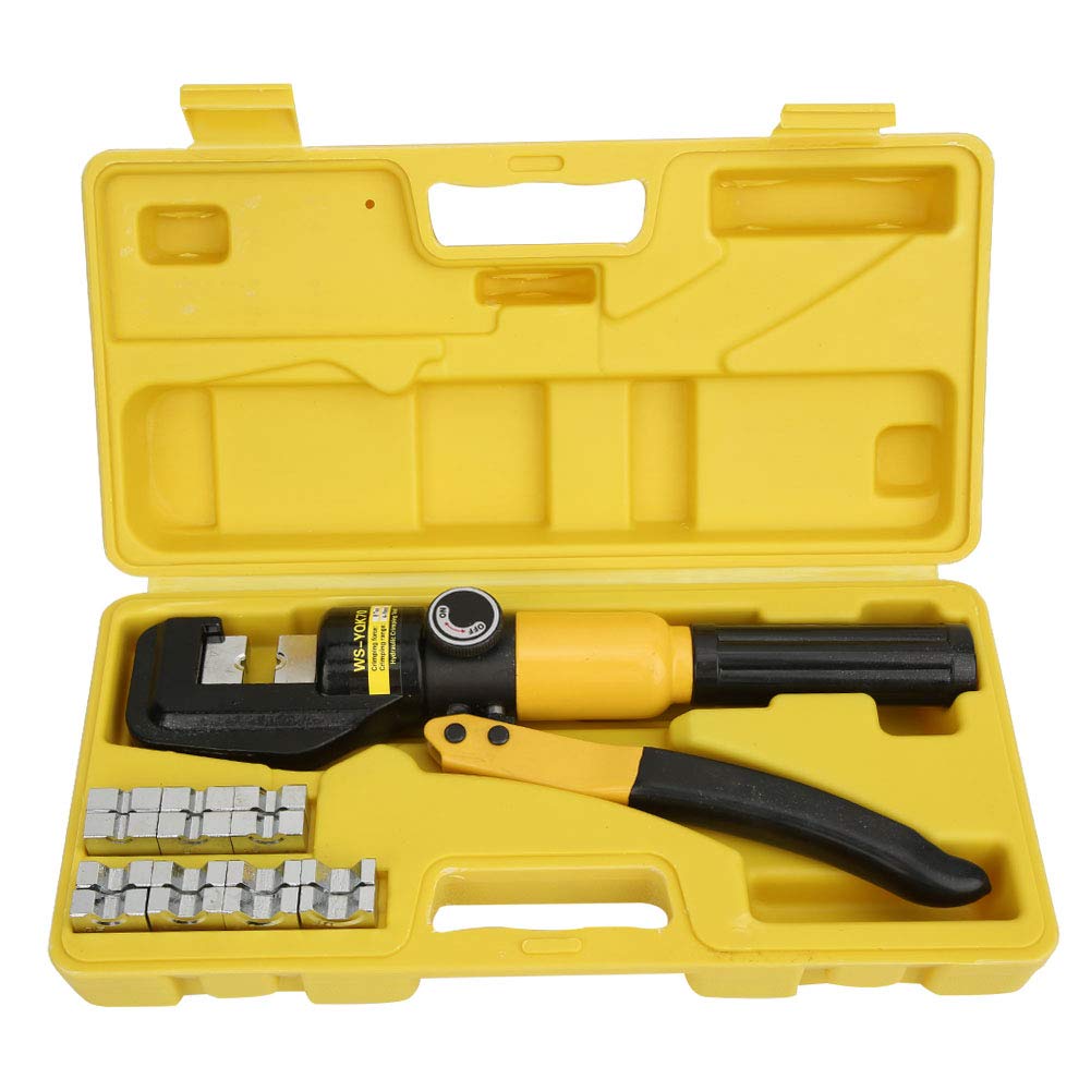 8 Ton Hydraulic Crimper Tool with 16 Dies (4-70mm²) - Professional Portable Hydraulic Cable Crimper Kit for Electrical Wiring & Terminal Connections - Perfect for Electricians, DIY Projects & Industrial Applications