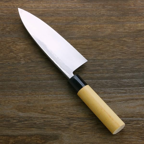 Premium Shirogami Steel Deba Hocho Japanese Kitchen Knife 180mm - Left-Handed Chef Knife for Sushi, Fish Filleting & Meat Cutting