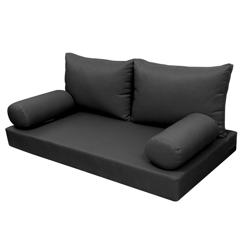 Prolinemax Outdoor Style 2 Full Knife Edge Daybed Mattress Cover - Waterproof Fitted Sheet with Bolster Pillow for Patio, Poolside & Garden Lounge