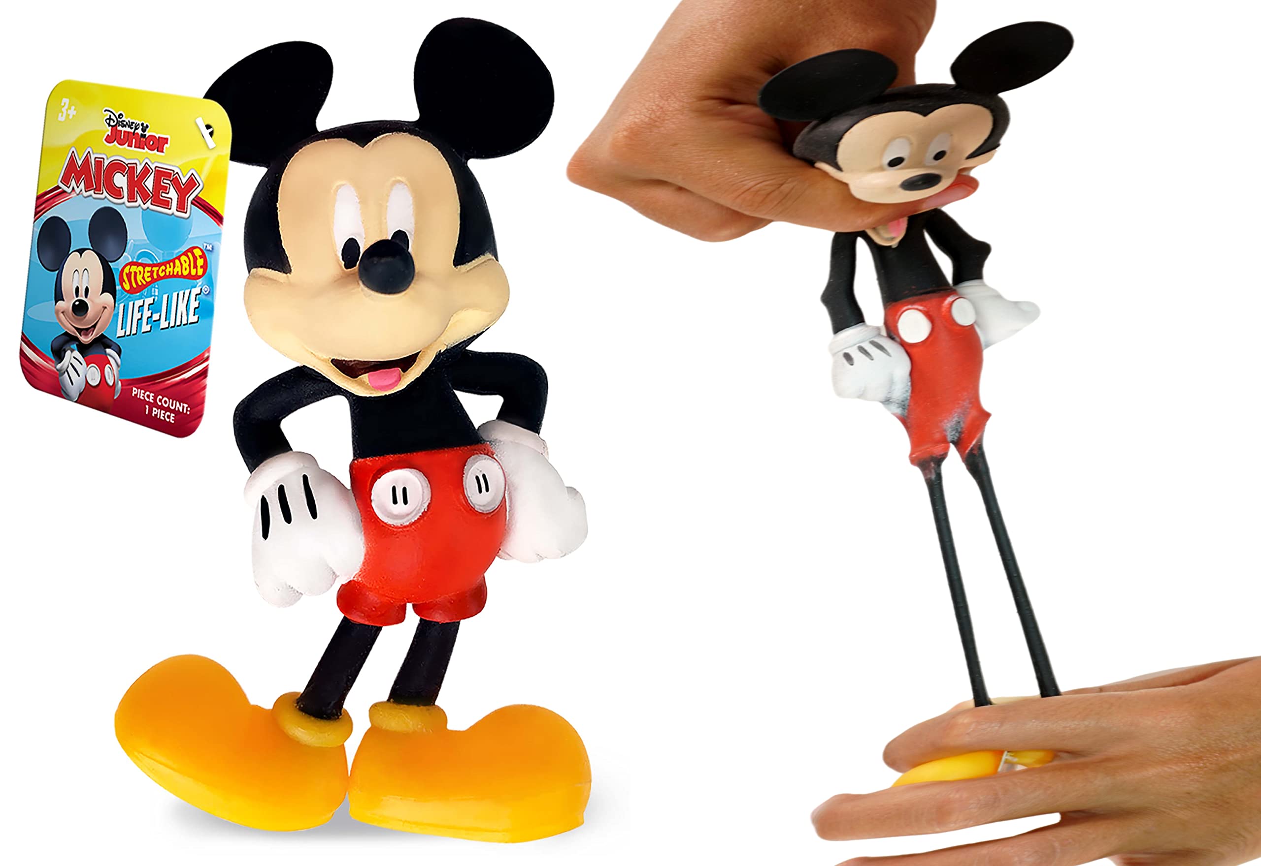 Disney Stretchy Toys - Mickey & Minnie Mouse Squish & Pull Stress Relief Figures (1 Mickey Figure) | Anxiety Calming Fidget Toys for Kids | Fun Birthday Gifts for Boys & Girls | Perfect for Classroom, Travel & Sensory Play | A-6900-1
