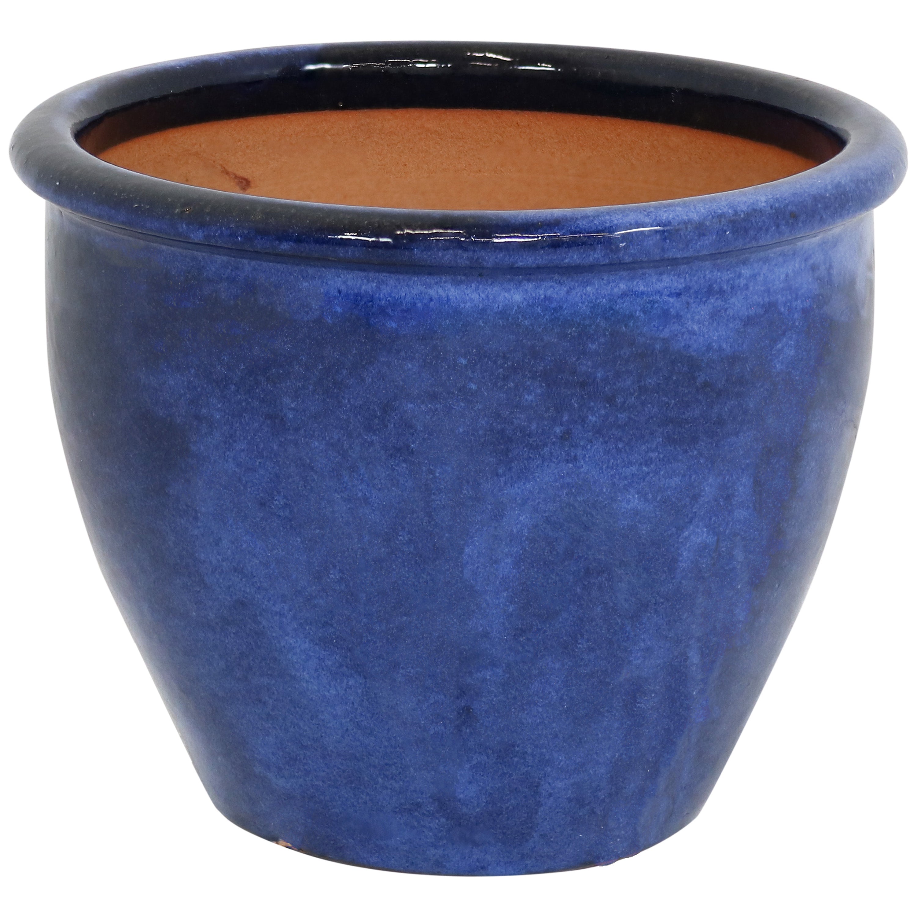 Sunnydaze 2-Pack Glazed Ceramic Plant Pots with Saucers - Indoor/Outdoor Decorative Flower Planters for Home, Garden, and Patio