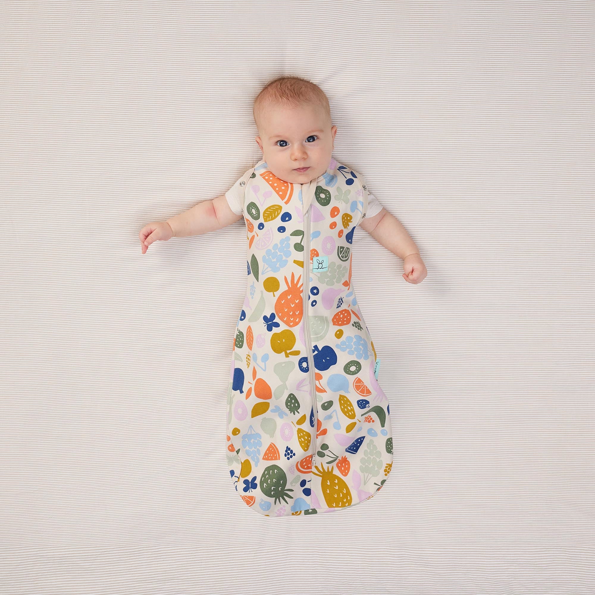 ErgoPouch Cocoon Zip Swaddle Bag 0.2 TOG - Lightweight Baby Sleep Sack for Newborns & Infants - Fruit Salad Print - Perfect for Nursery, Daycare & Travel