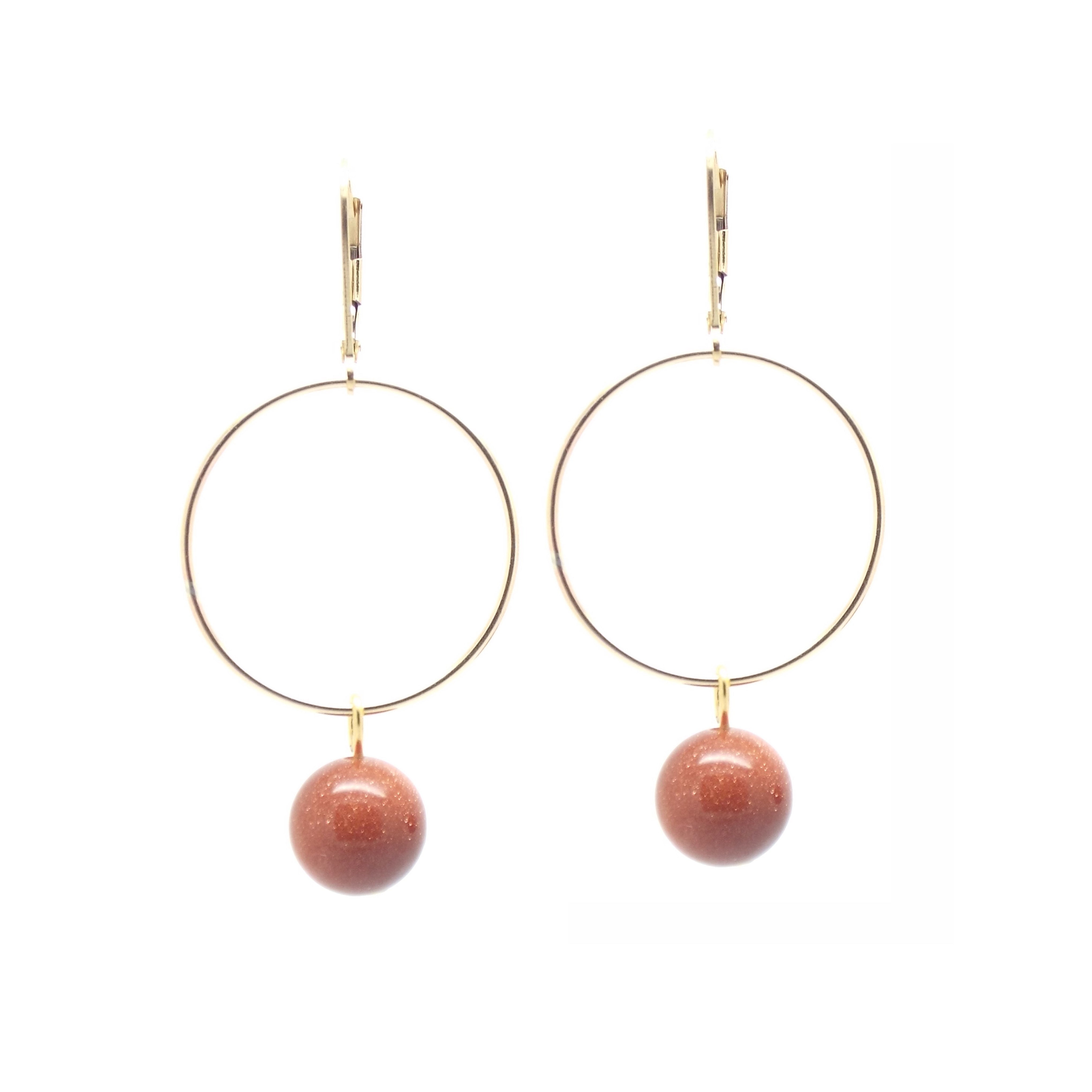 Fire Goldstone Earrings for Women – Sparkling Crystal Dangle Earrings for Party, Wedding & Evening Outfits | Hypoallergenic & Lightweight Jewelry Gift