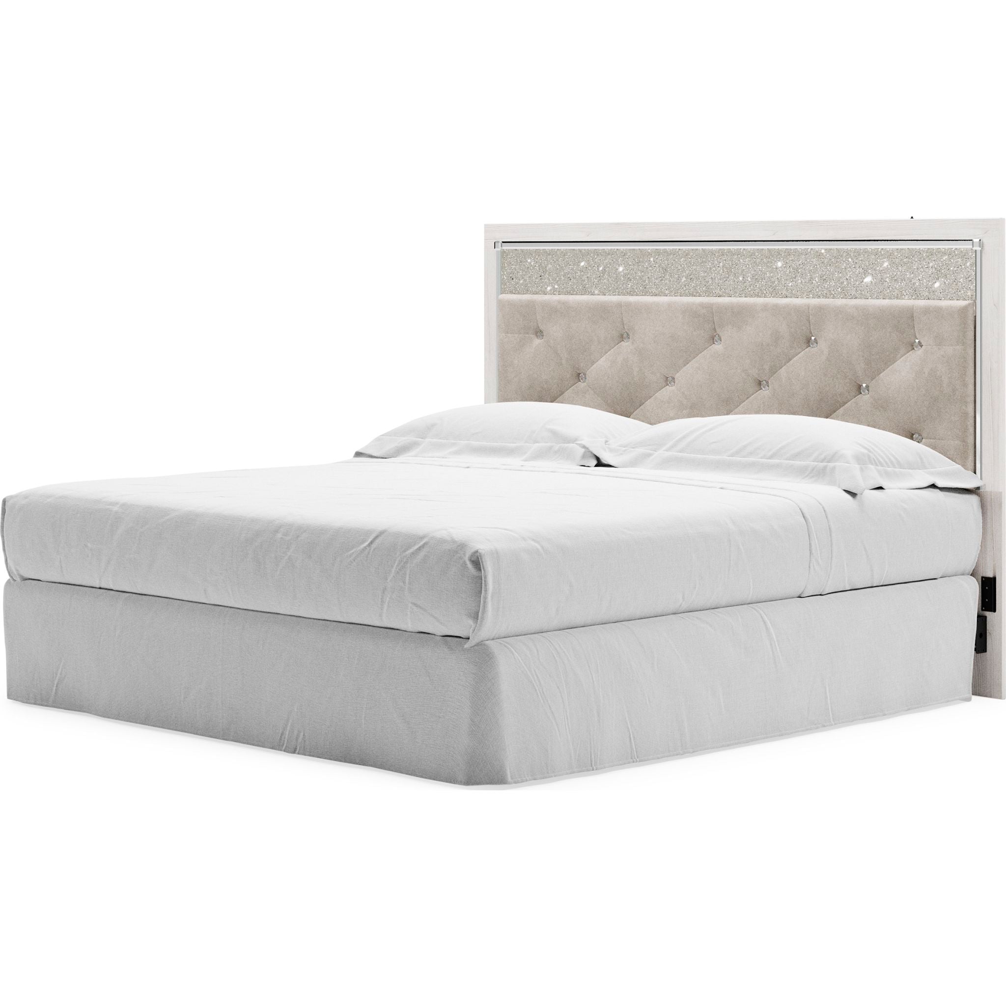Altyra Upholstered Headboard in White - Queen Size Bed Frame Accent for Modern Bedroom Decor