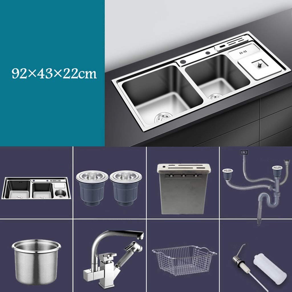 Stainless Steel Triple Bowl Kitchen Sink with Built-in Trash Can & Drainage System - Top Mount Design for Modern Homes (Perfect for Meal Prep, Dishwashing & Small Space Kitchens)