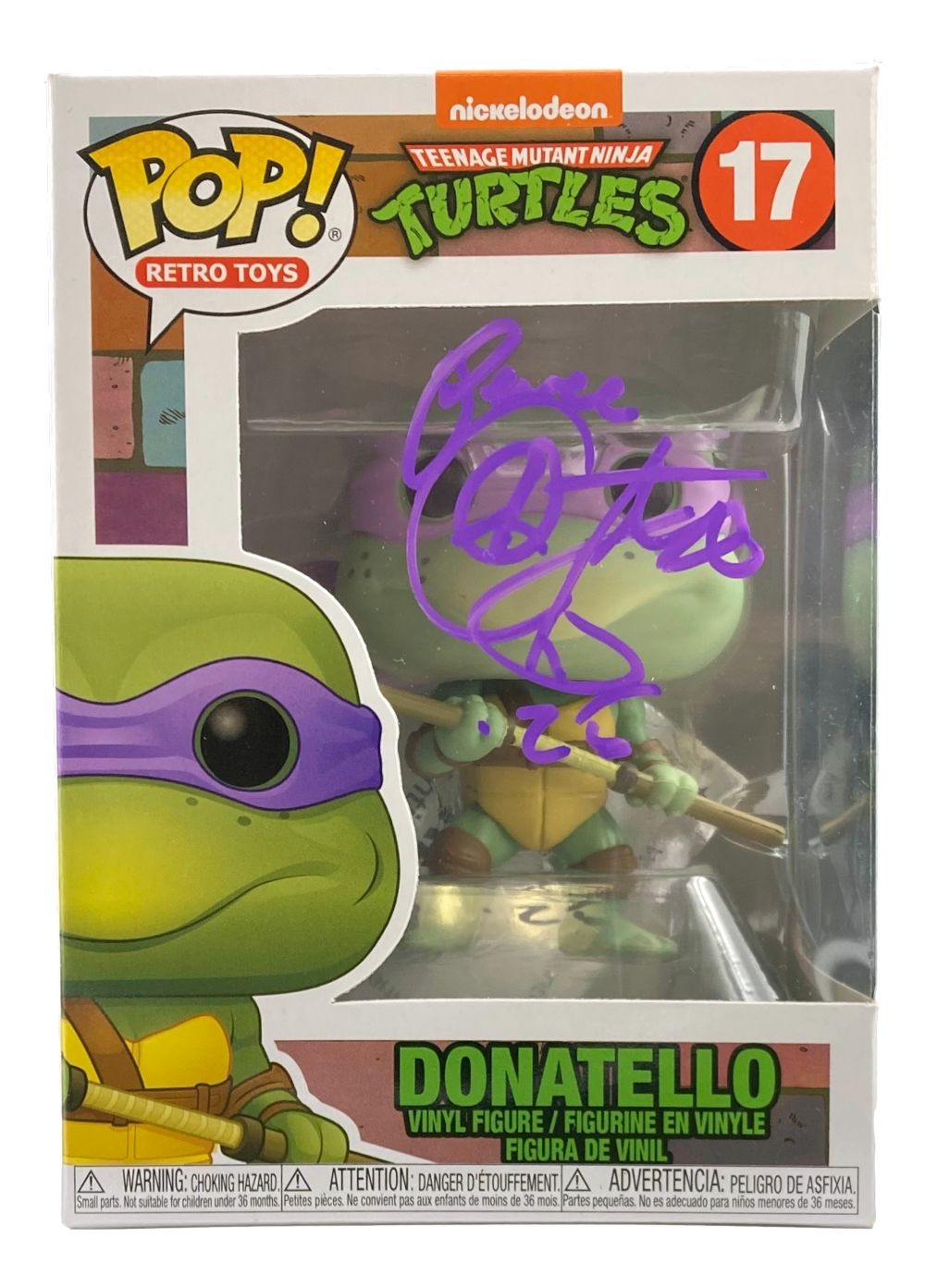 Corey Feldman Autographed Teenage Mutant Ninja Turtles Funko Pop Vinyl Figure #17 - Peace Sign Pose | Limited Edition Collectible for TMNT Fans & Pop Culture Enthusiasts | Perfect for Display in Home, Office or Gaming Room Decor