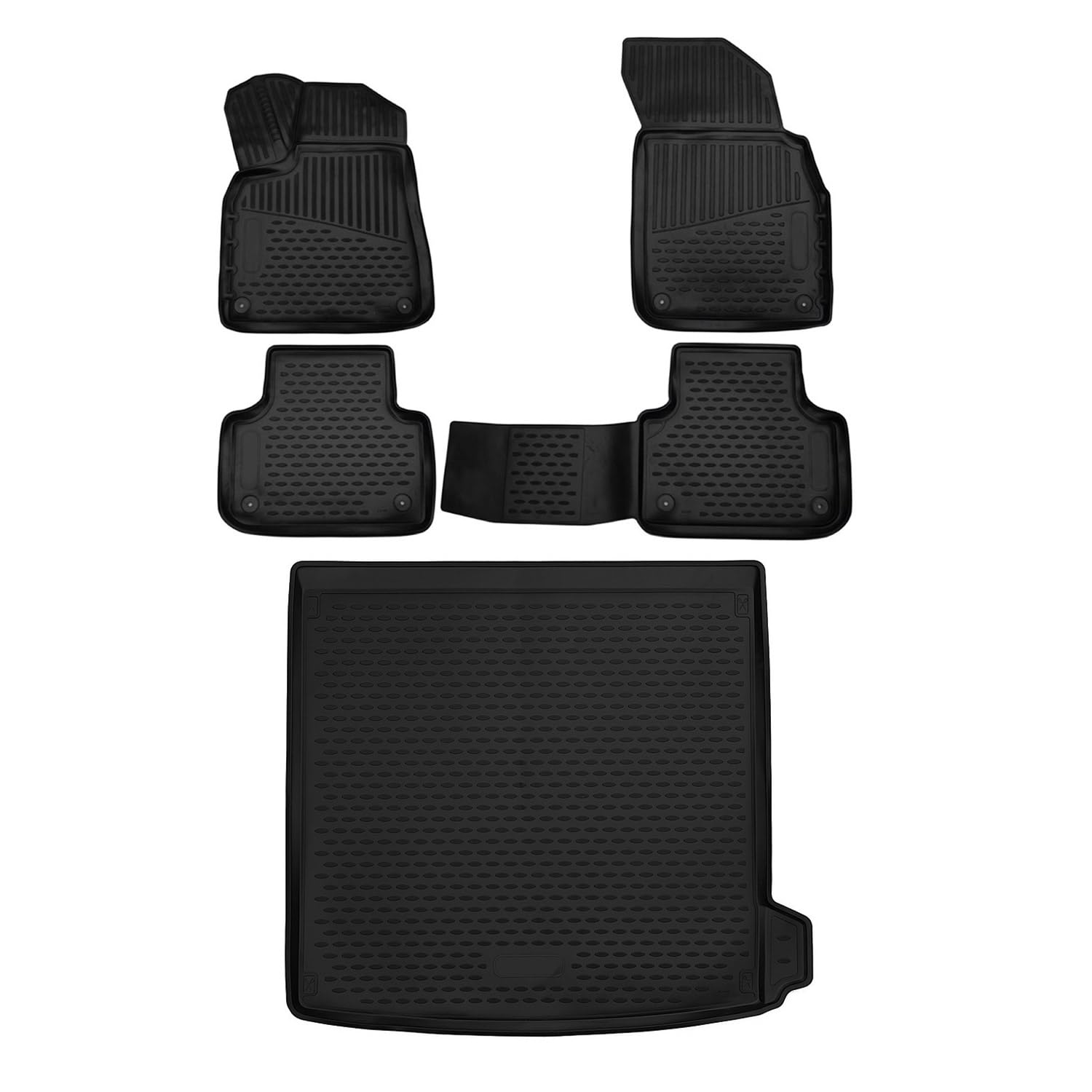 Premium Custom Fit All-Weather Floor Mats & Cargo Liner for Audi Q8 (2019-2025) - 5-Piece Set in Black | Durable Protection for Snow, Mud & Spills | Perfect for Daily Commute, Road Trips & Family Adventures