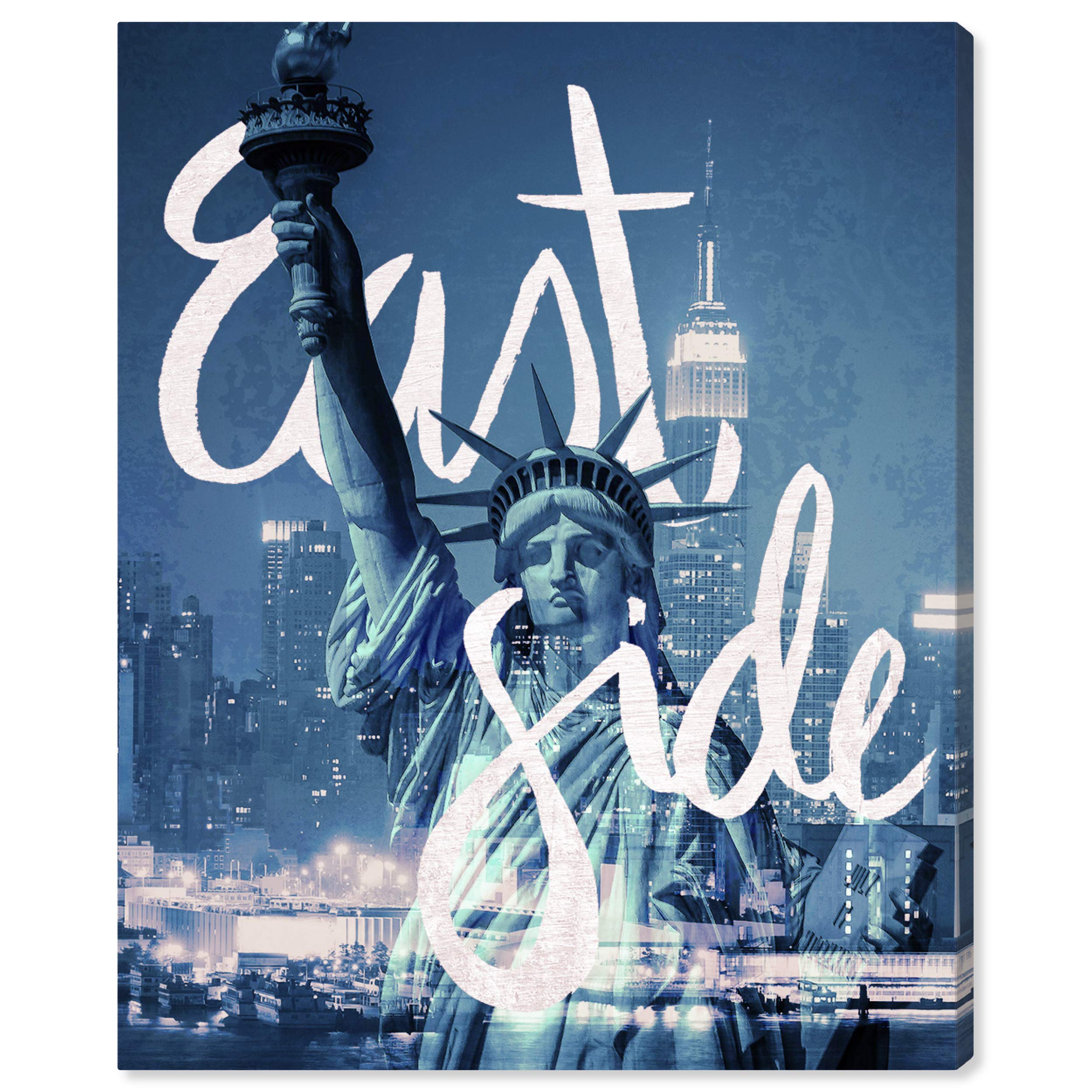 Oliver Gal Artist Co. Cities & Skylines Wall Art Canvas Print - 'East Side' Modern Home Decor 20x24 Inches in Gray & White | Perfect for Living Room, Bedroom & Office Wall Decor