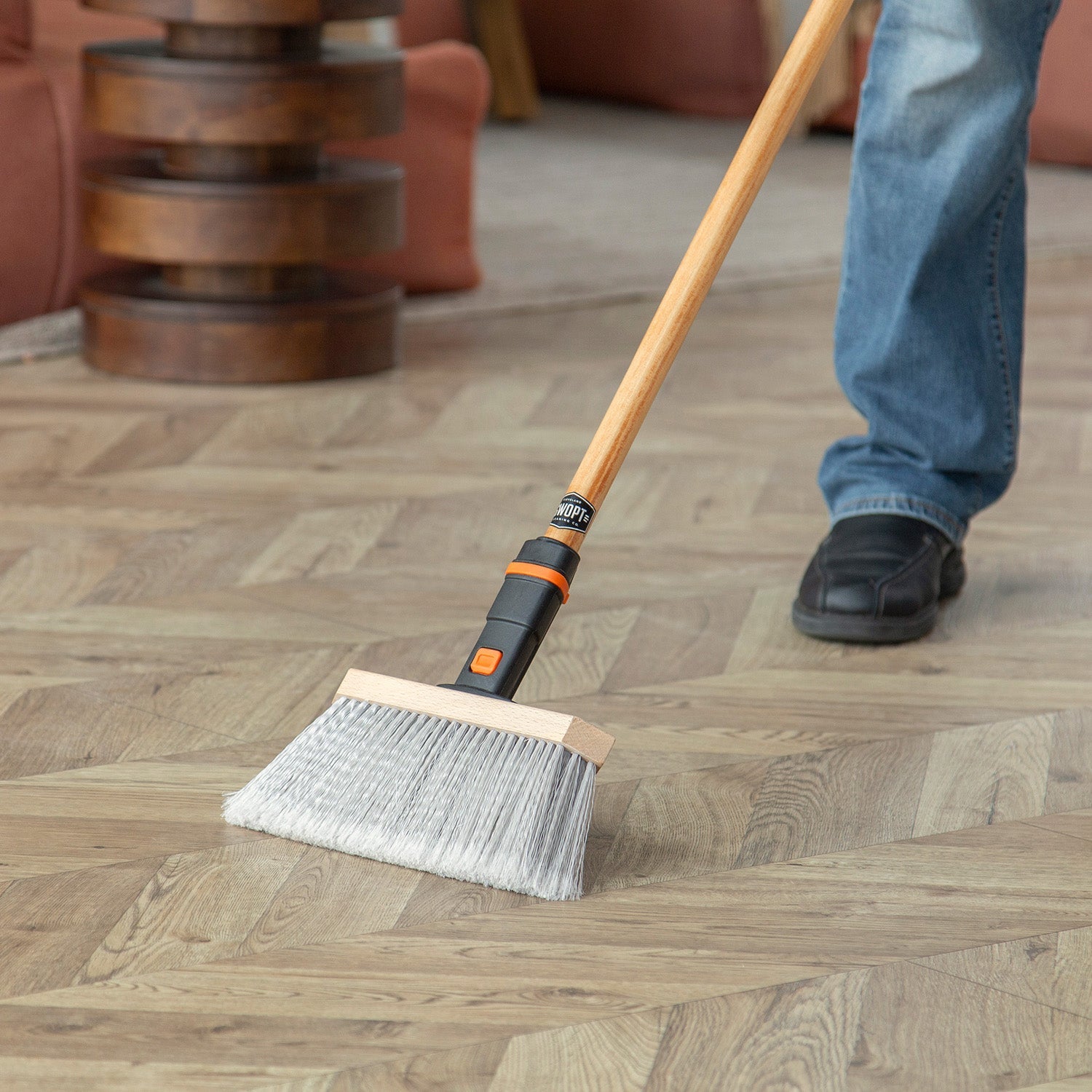 11 Inch Premium Smooth Surface Straight Broom Head - Heavy Duty Sweeping for Hardwood Floors, Tile & Outdoor Areas