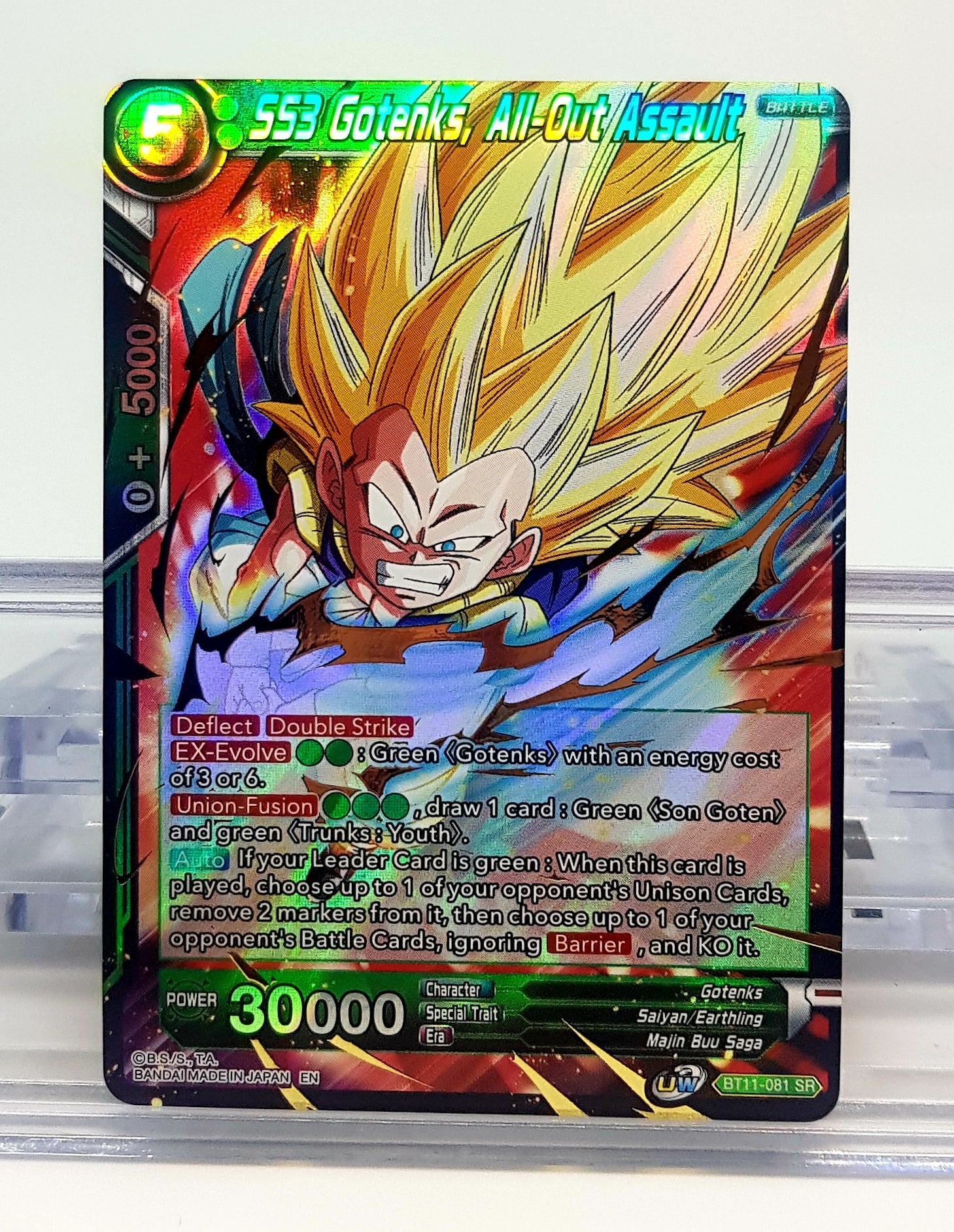 Dragon Ball Super SS3 Gotenks All Out Assault Foil Card - BT11-081 SR Rare Collectible Trading Card for Anime Fans & Card Game Battles
