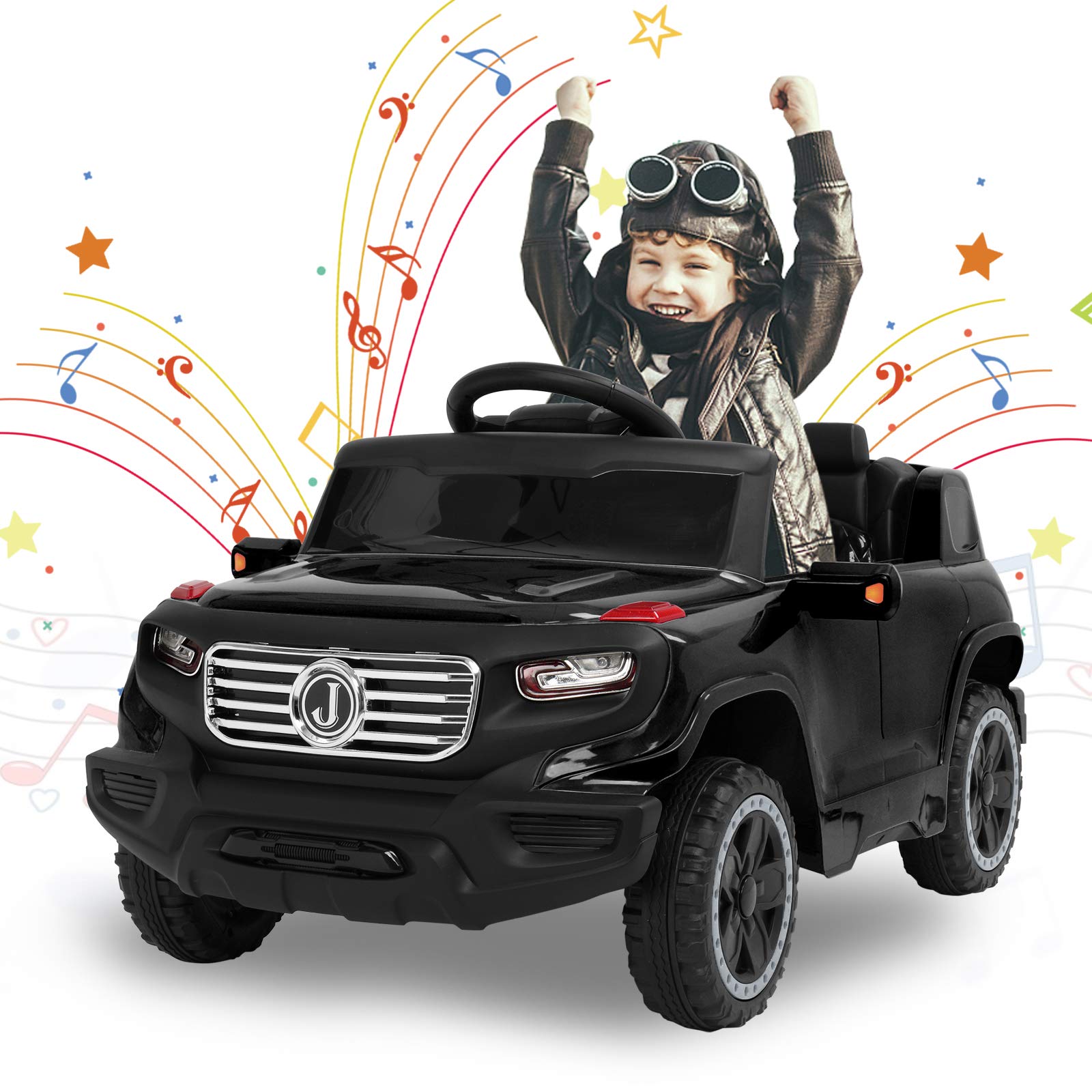 VALUE BOX 6V Electric Remote Control Truck - Kids Ride On Car with 3 Speeds, Music, LED Lights & Horn | Toddler Motorized Vehicle with Seat Belt | Best Gift for Boys & Girls | Perfect for Indoor Play & Outdoor Backyard Fun