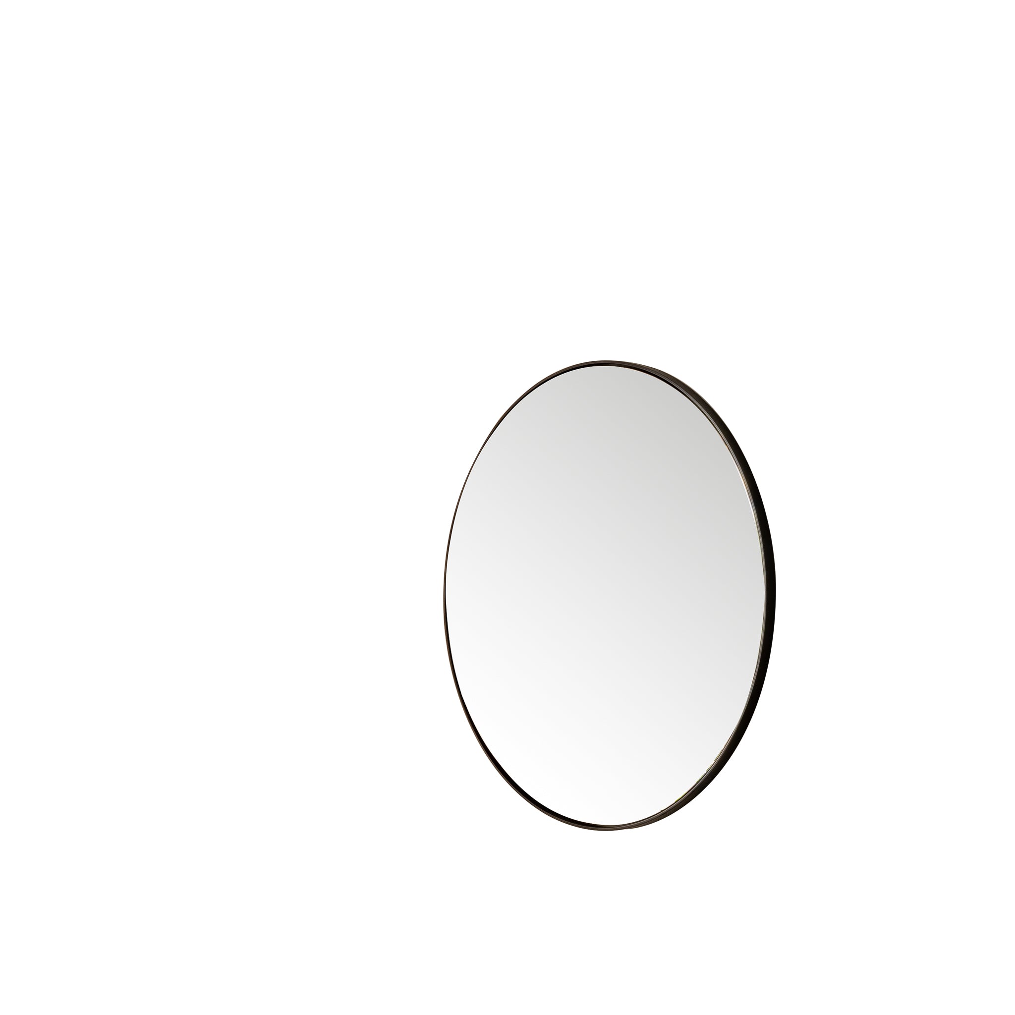 Rohe 30 Inch Round Wall Mirror in Champagne Brass Finish - Perfect for Living Room, Bedroom, or Bathroom Decor
