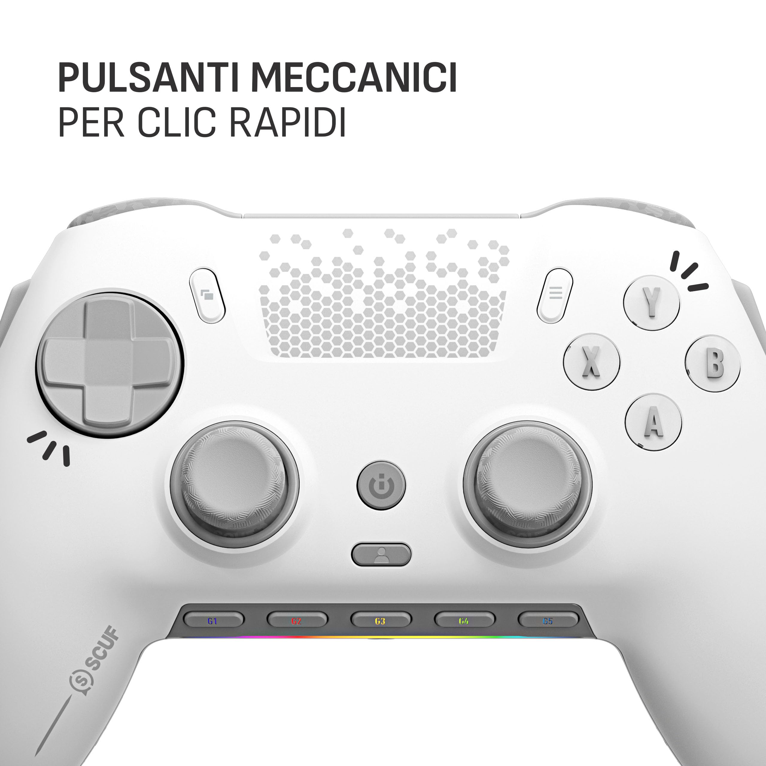 SCUF ENVISION PRO Wireless Gaming Controller for PC - 5 Removable G-Keys - Removable Rear Paddles - Instant Triggers - iCUE Compatible - White - Perfect for FPS, MMO, and Competitive Gaming