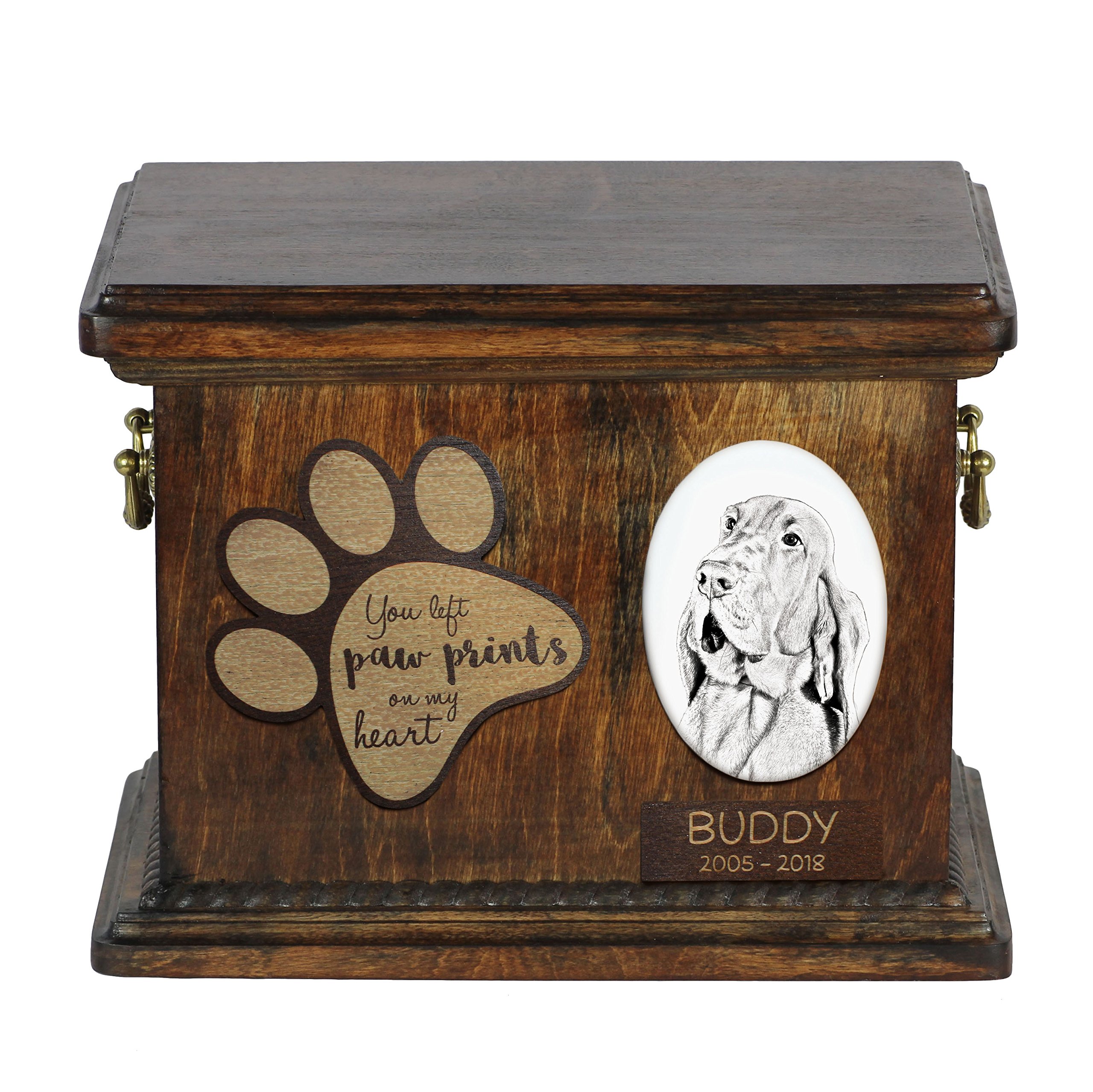 Ceramic Dog Urn for Ashes - Memorial Keepsake with Engraved Plate | Pet Remembrance Urn for Dogs | Perfect for Home Display or Memorial Ceremony