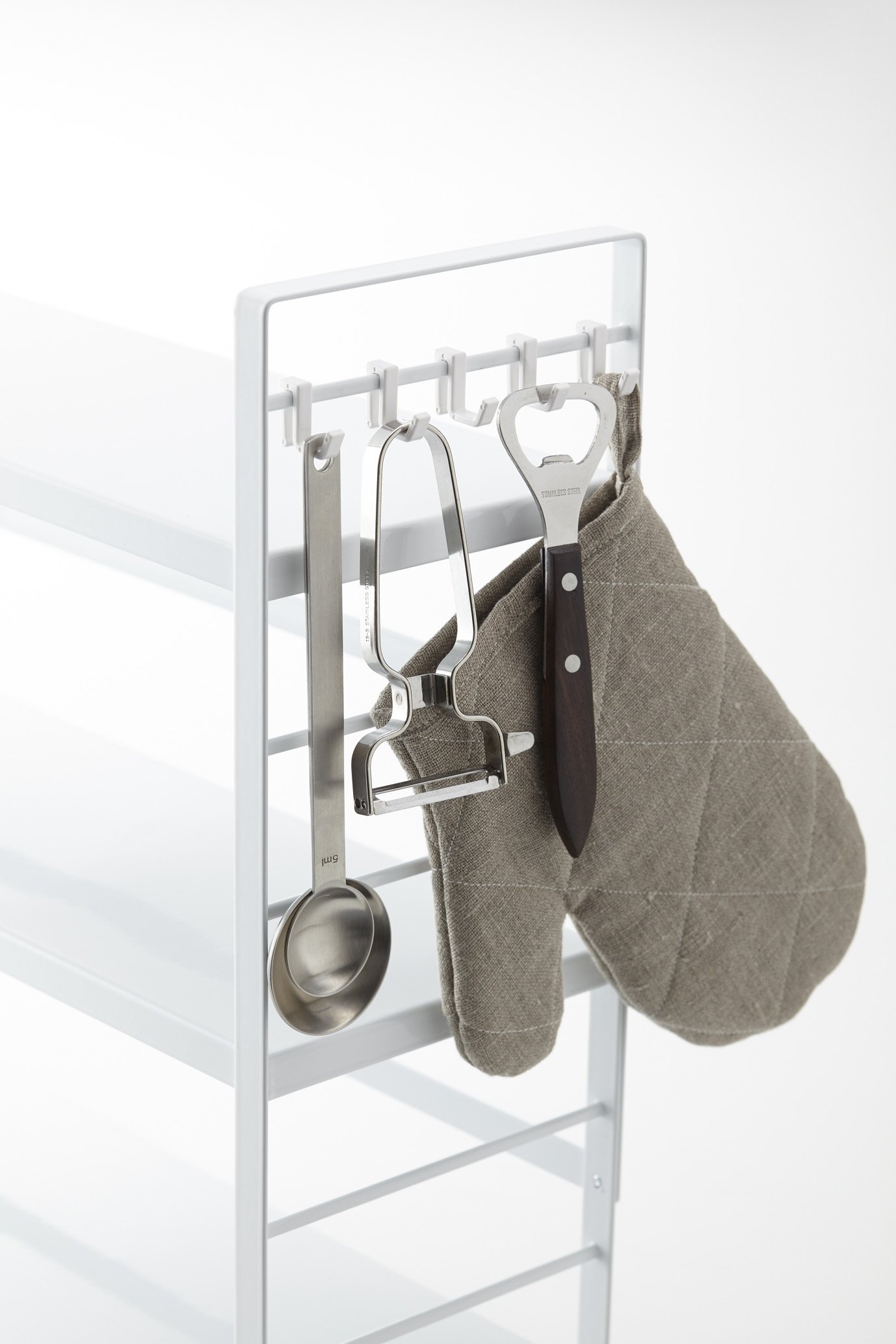 Yamazaki 3257 Over the Sink Kitchen Storage Rack - White, 22.8 x 6.3 x 17.9 Inches (58 x 16 x 45.5 cm) - Space Saving Tower Rack for Spices, Utensils & Cutlery - Perfect for Small Kitchens & Apartment Organizing