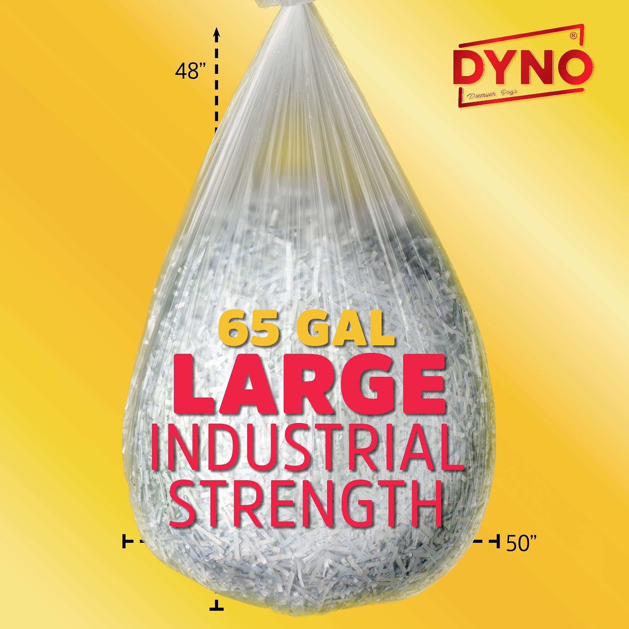 **65 Gallon Heavy Duty Trash Bags - 1.5 Mil Clear, 30 Count - Industrial Strength Large Trash Bags - Individually Folded - Made in USA - Perfect for Commercial, Industrial, and Home Use**