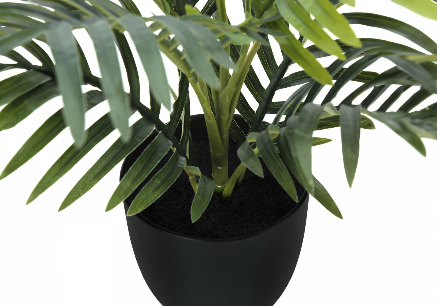 20 Inch Artificial Palm Plant with 5 Black Decorative Pots - Perfect for Home, Office, and Indoor Decor - Low Maintenance Fake Tropical Plant for Living Room, Bedroom, or Balcony