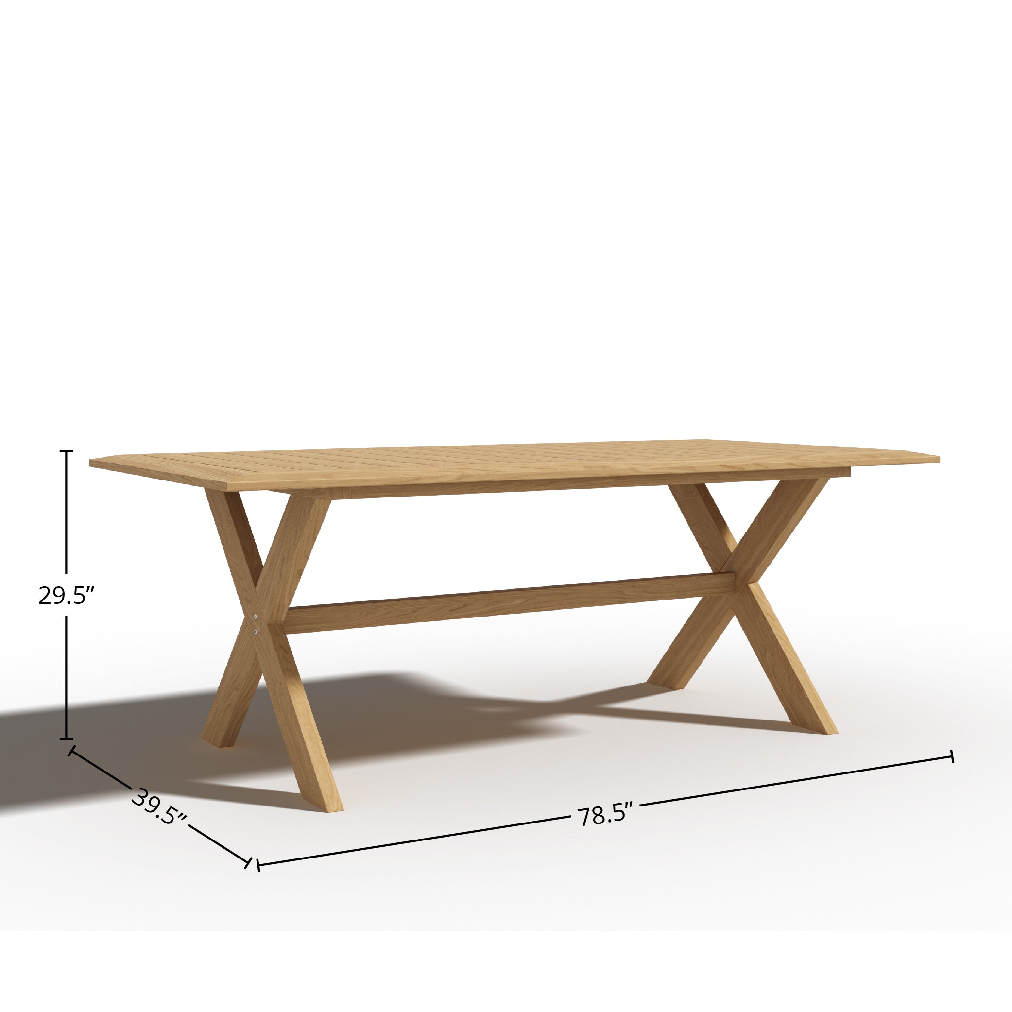 Premium Teak Wood Rectangular Outdoor Dining Table - Weather-Resistant & Durable for Patio, Garden, and Backyard Entertaining