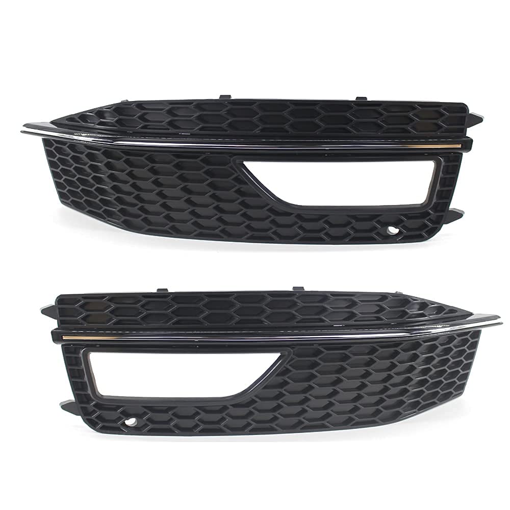 Audi A4 B8.5 S-line & S4 (2013-2015) Black Bumper Fog Light Cover Grille - Replacement Part for Front Bumper Protection & Style Upgrade