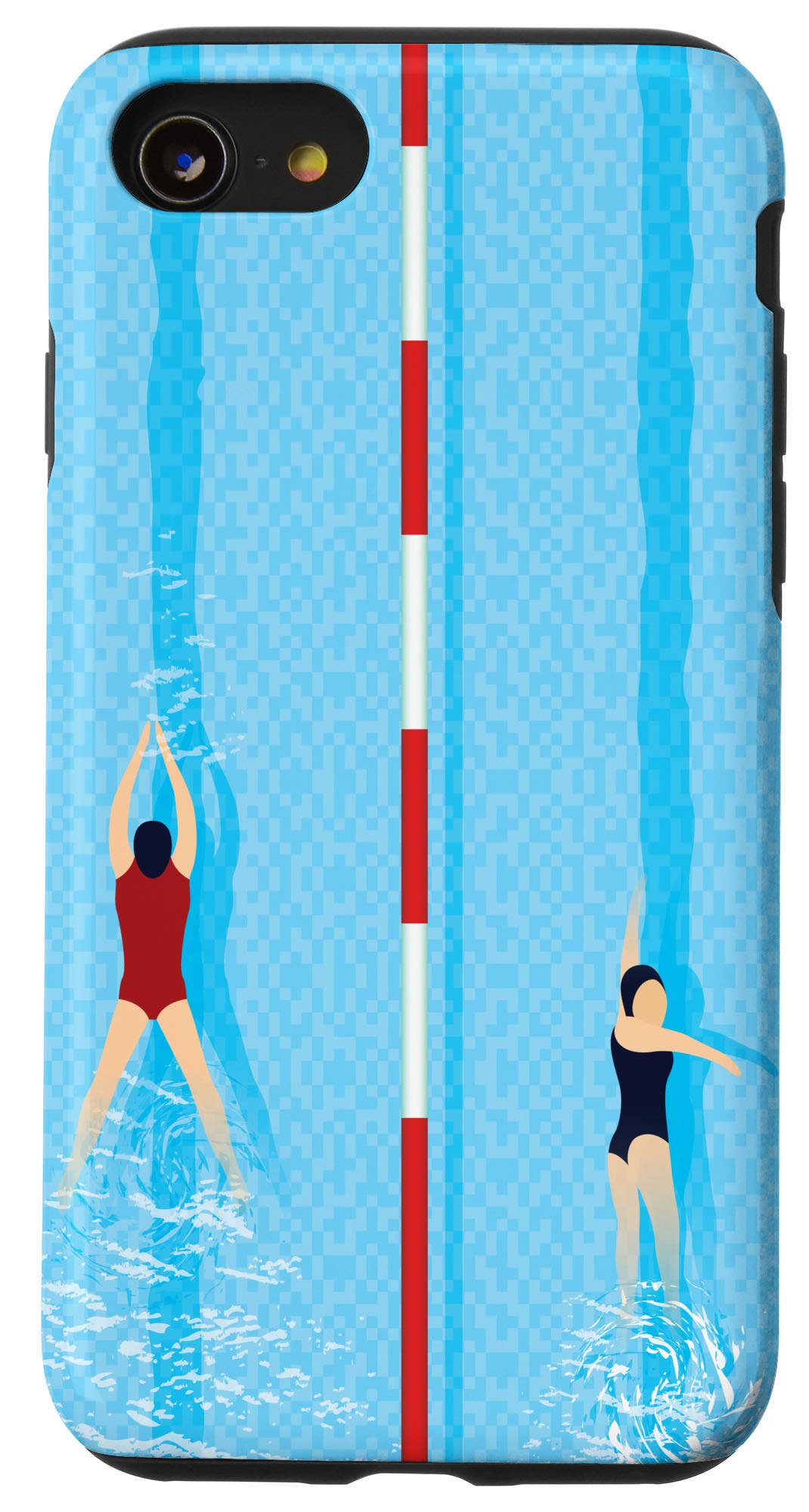 iPhone SE 2020 / 7 / 8 Swimming Lap Pool Swimmer Case - Durable, Waterproof, Novelty Design for Sports Lovers - Perfect for Poolside, Gym, and Outdoor Adventures