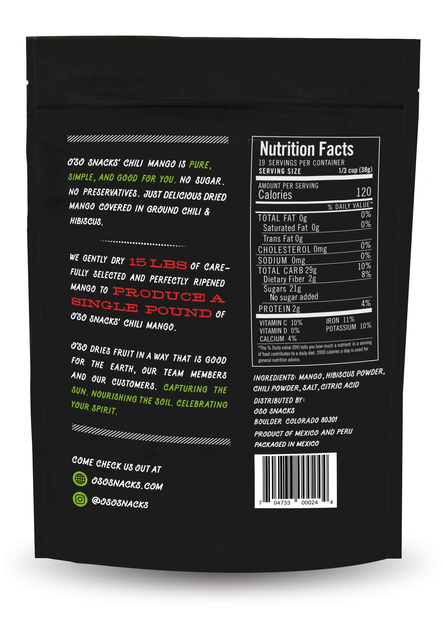 Oso Snacks Dried Chili Mango Slices - No Added Sugar, No Preservatives, Large Premium Pieces - 26oz Bulk Pack - Perfect for Snacking, Gifts & Healthy On-the-Go Treats