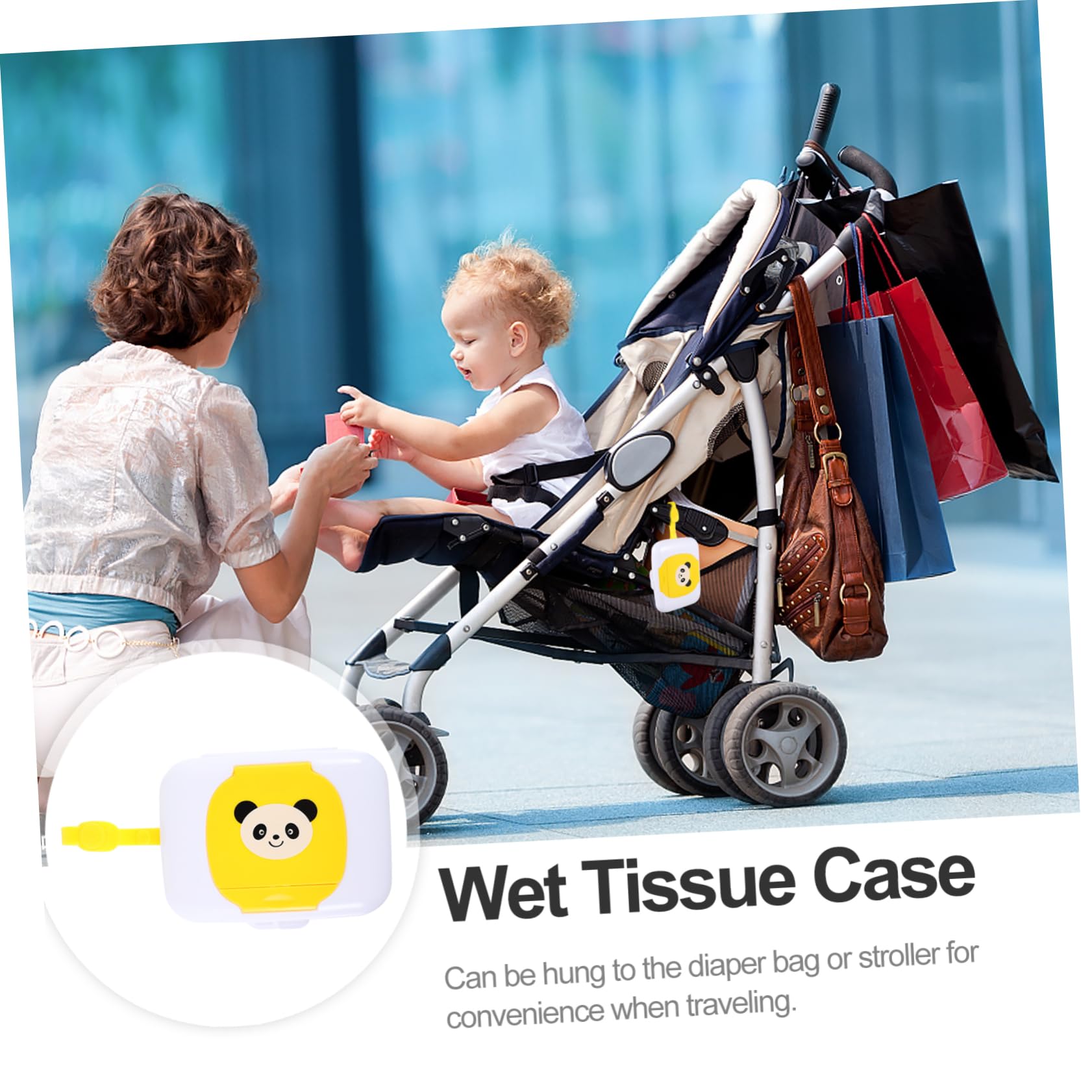 ORFOFE 1-Pack Plastic Wet Wipes Box for Newborns - Portable Diaper Wipes Container with Lid, Travel Baby Wipes Dispenser - Ideal for Diaper Bags, Nursery, and On-the-Go Use