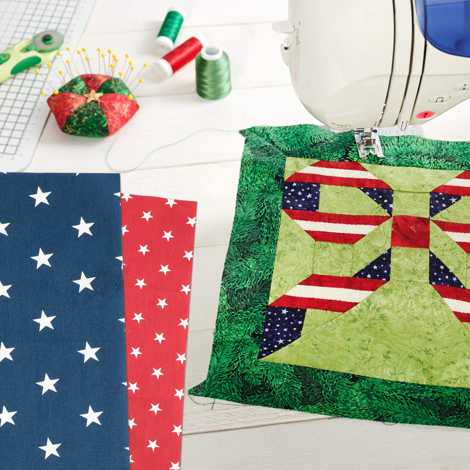 Tatuo 12-Piece Patriotic Fat Quarters Fabric Bundle - 15.7 x 19.6 Inch Stars and Stripes American Flag Print Quilting Material for DIY Sewing, Patchwork, Jeans, and Home Decor | Perfect for 4th of July, Independence Day, Memorial Day Crafts and Projects